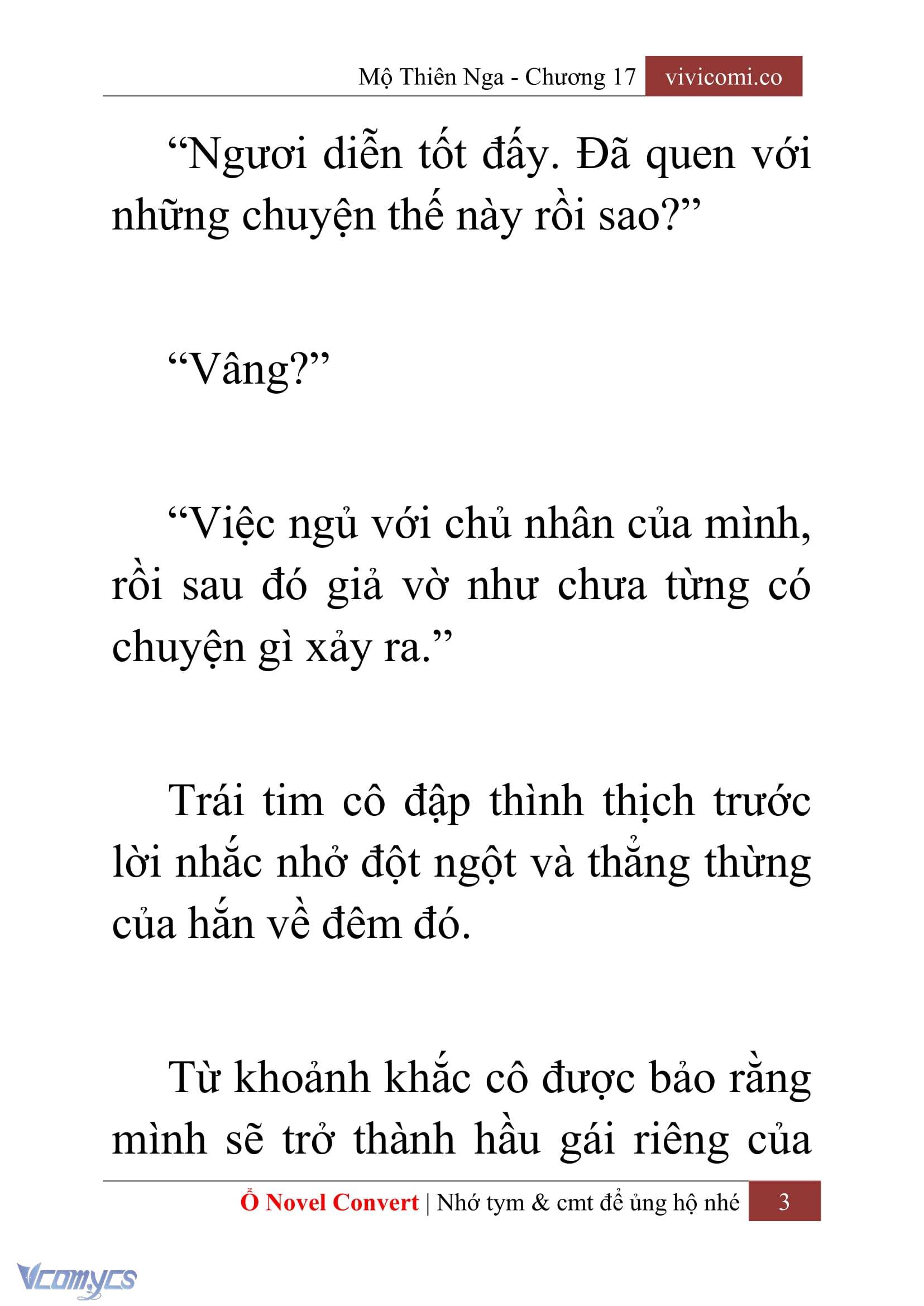 [Novel] Mộ Thiên Nga Chap 17 - Trang 2