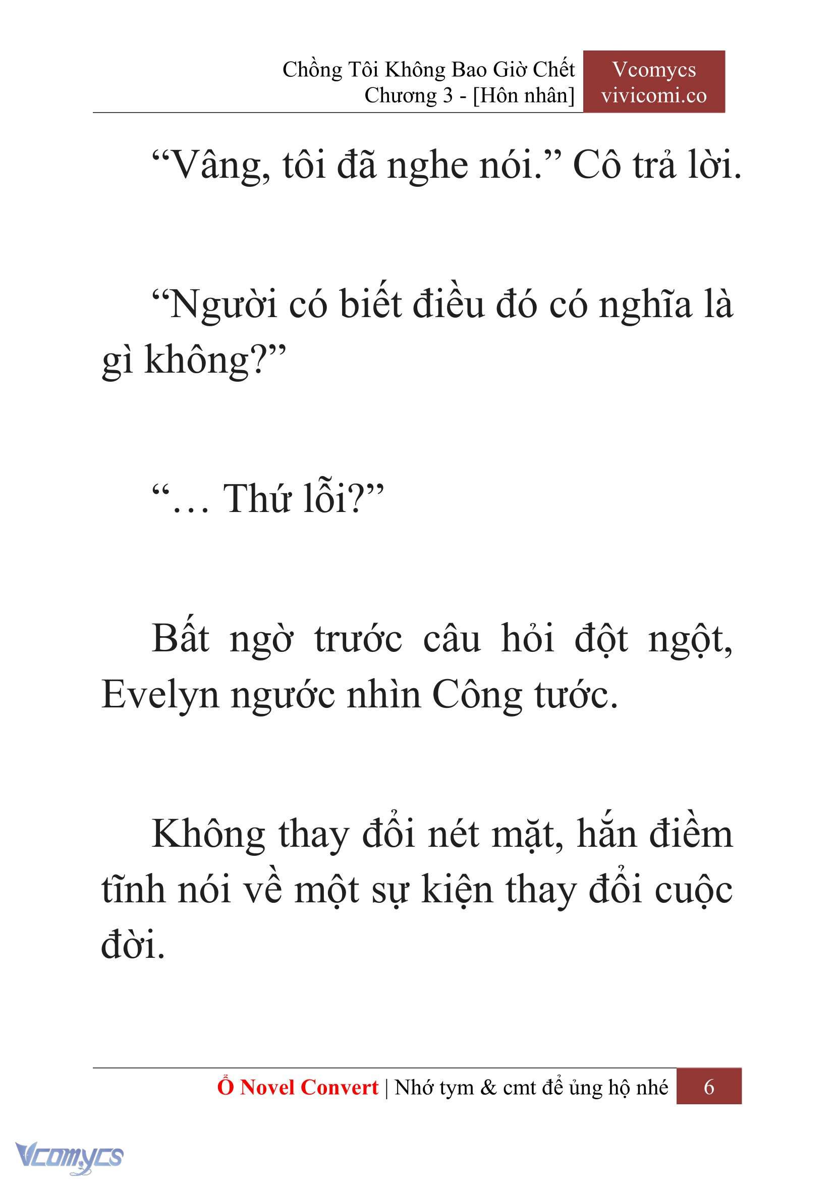 [Novel] Chồng Tôi Không Bao Giờ Chết Chap 3 - Trang 2