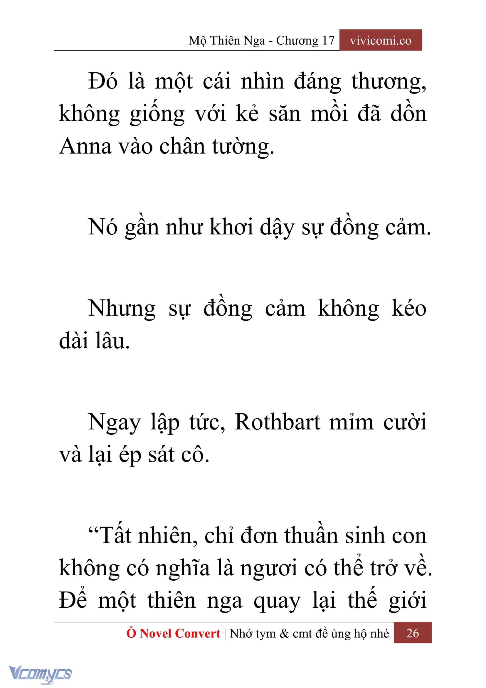 [Novel] Mộ Thiên Nga Chap 17 - Trang 2