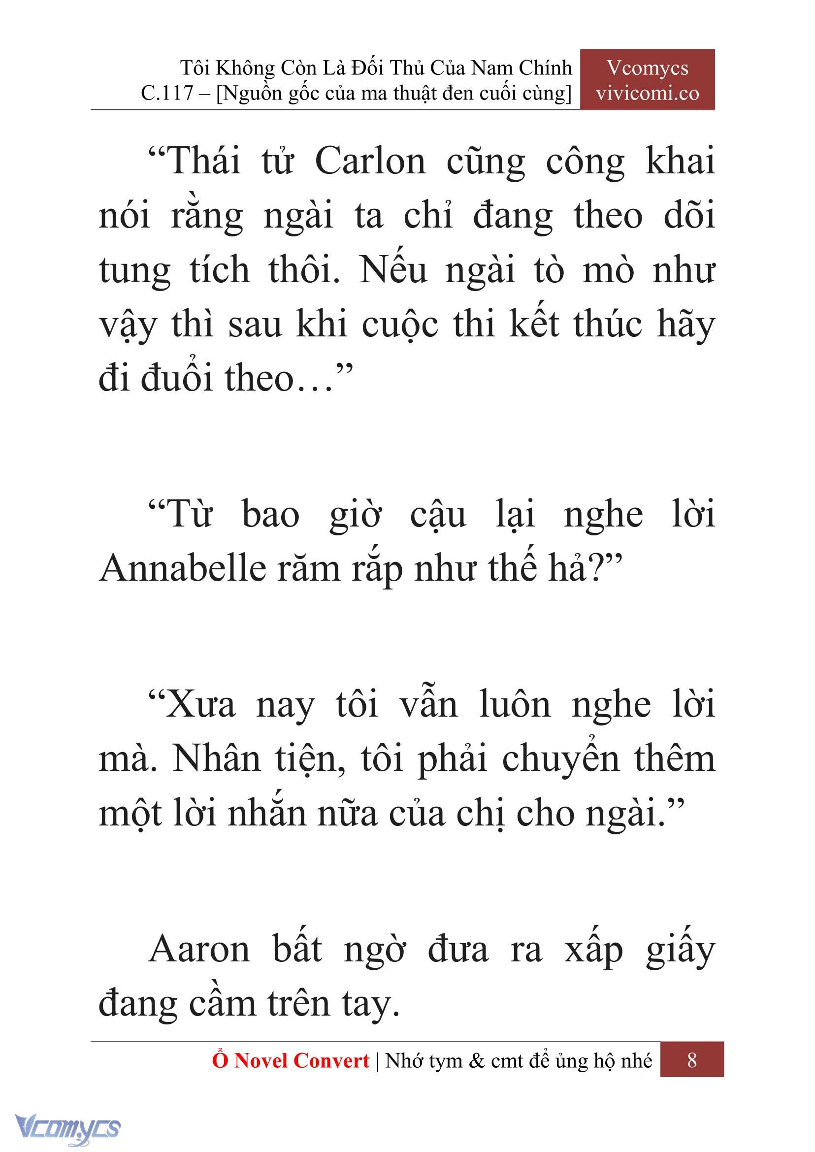 [Novel] Tôi Không Còn Là Đối Thủ Của Nam Chính Chap 117 - Trang 2