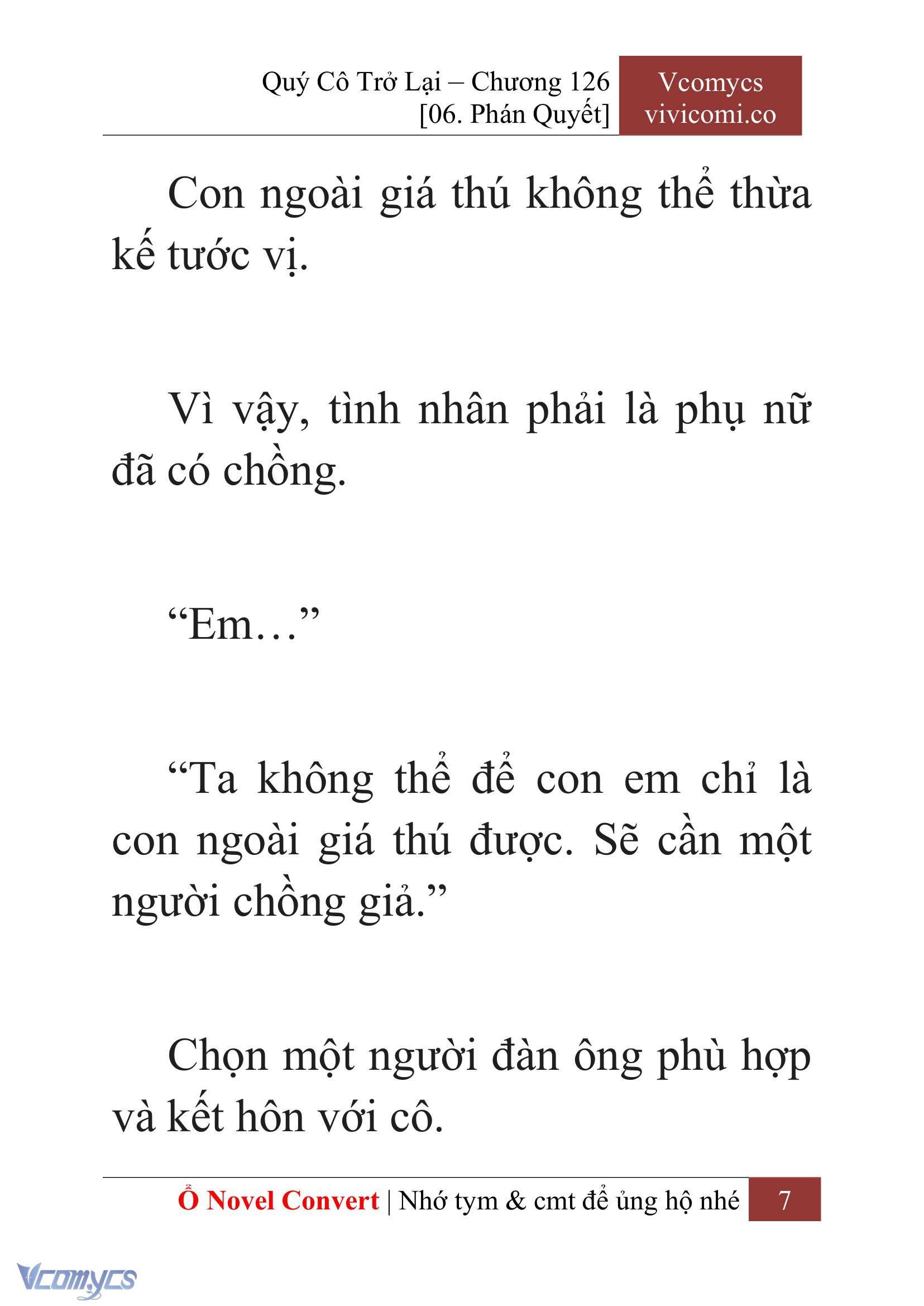 [Novel] Quý Cô Trở Lại Chap 126 - Next Chap 127