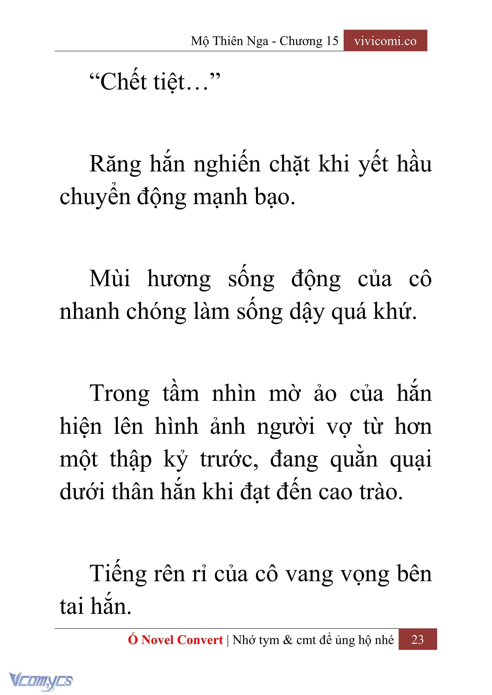 [Novel] Mộ Thiên Nga Chap 15 - Trang 2