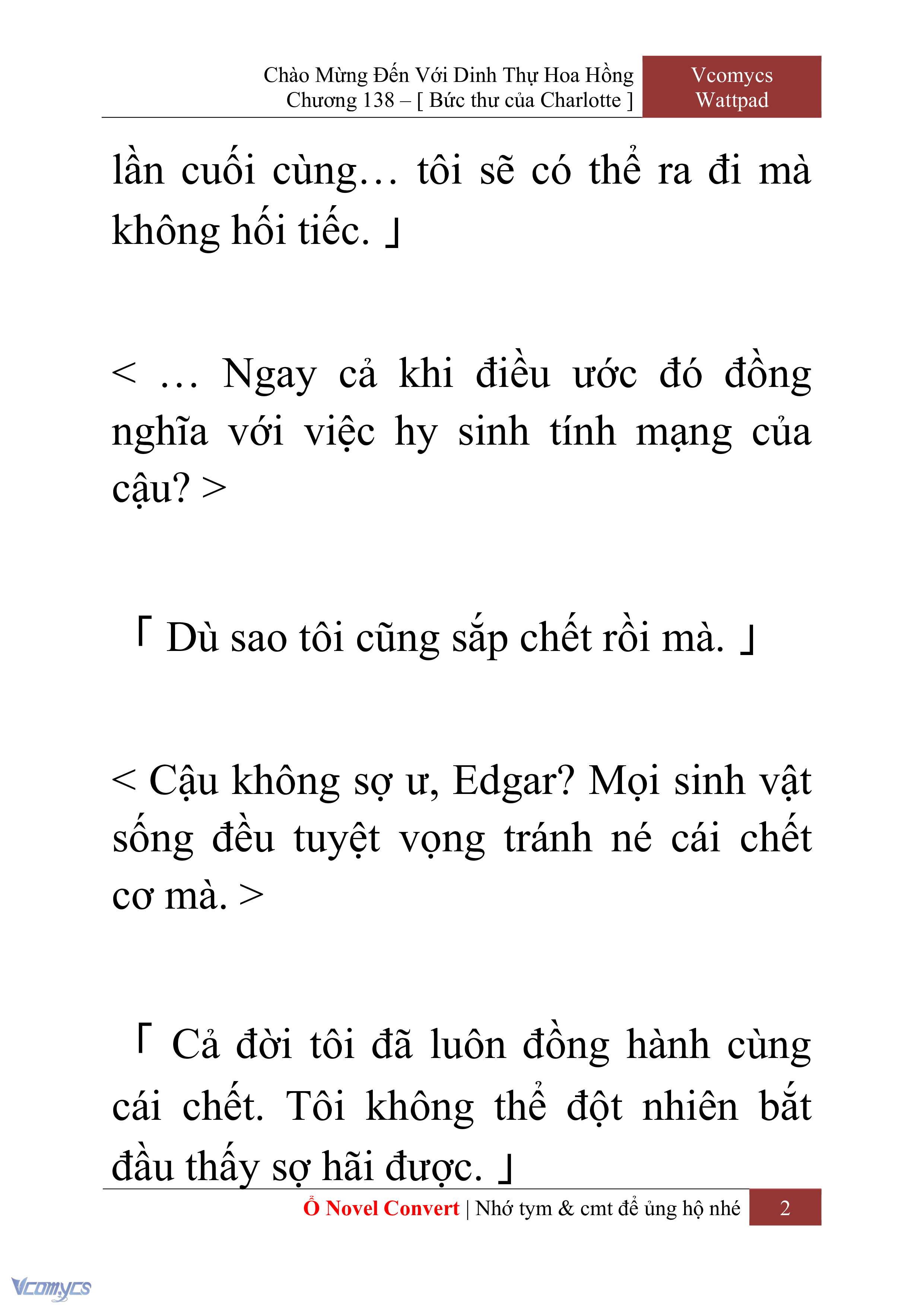 [Novel] Chào Mừng Đến Với Dinh Thự Hoa Hồng Chap 138 - Trang 2