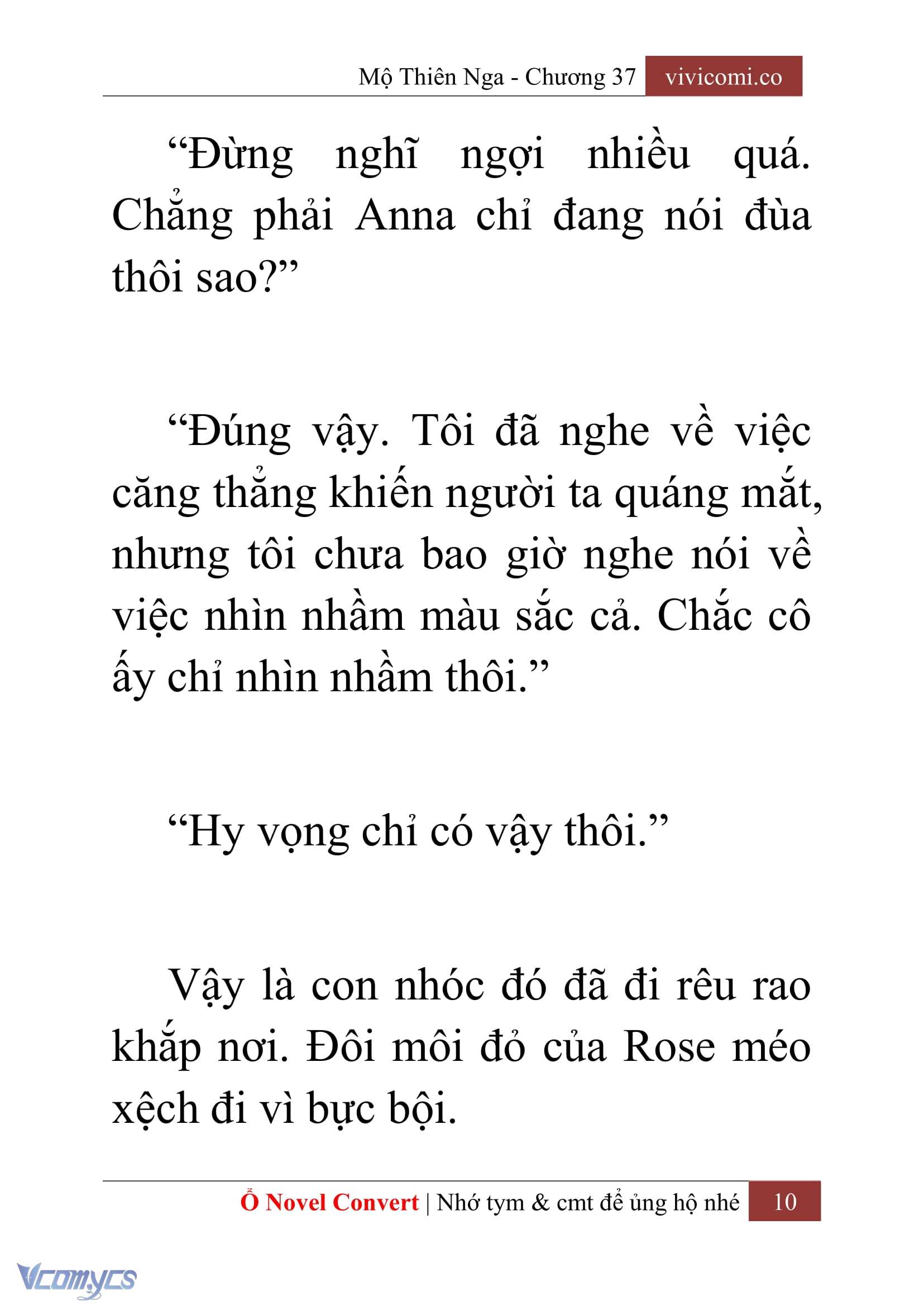 [Novel] Mộ Thiên Nga Chap 37 - Trang 2