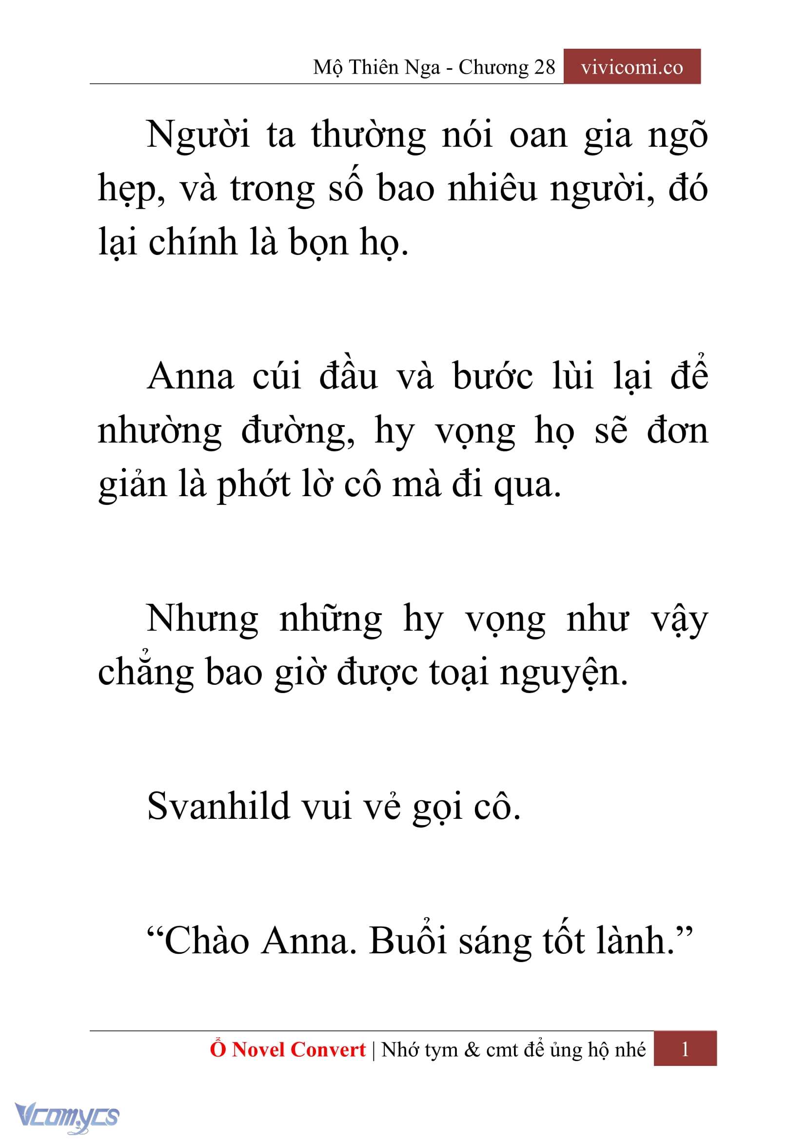 [Novel] Mộ Thiên Nga Chap 28 - Trang 2