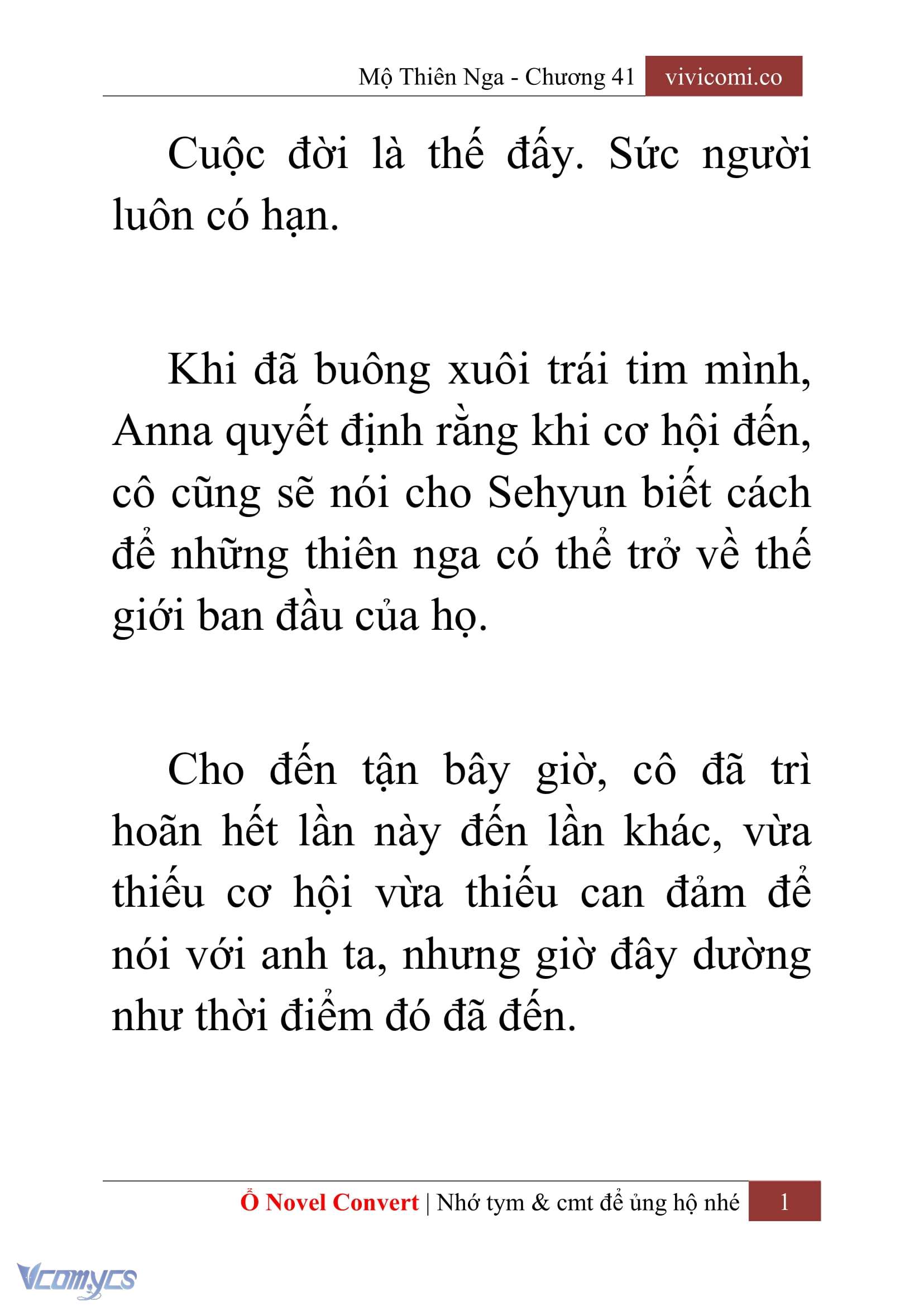[Novel] Mộ Thiên Nga Chap 41 - Trang 2