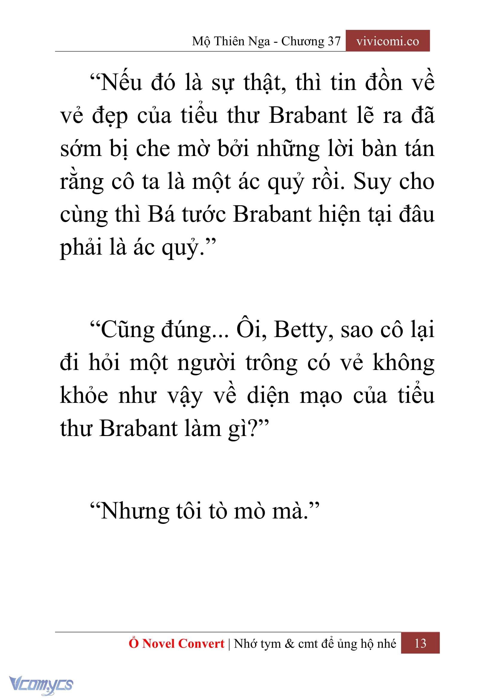 [Novel] Mộ Thiên Nga Chap 37 - Trang 2