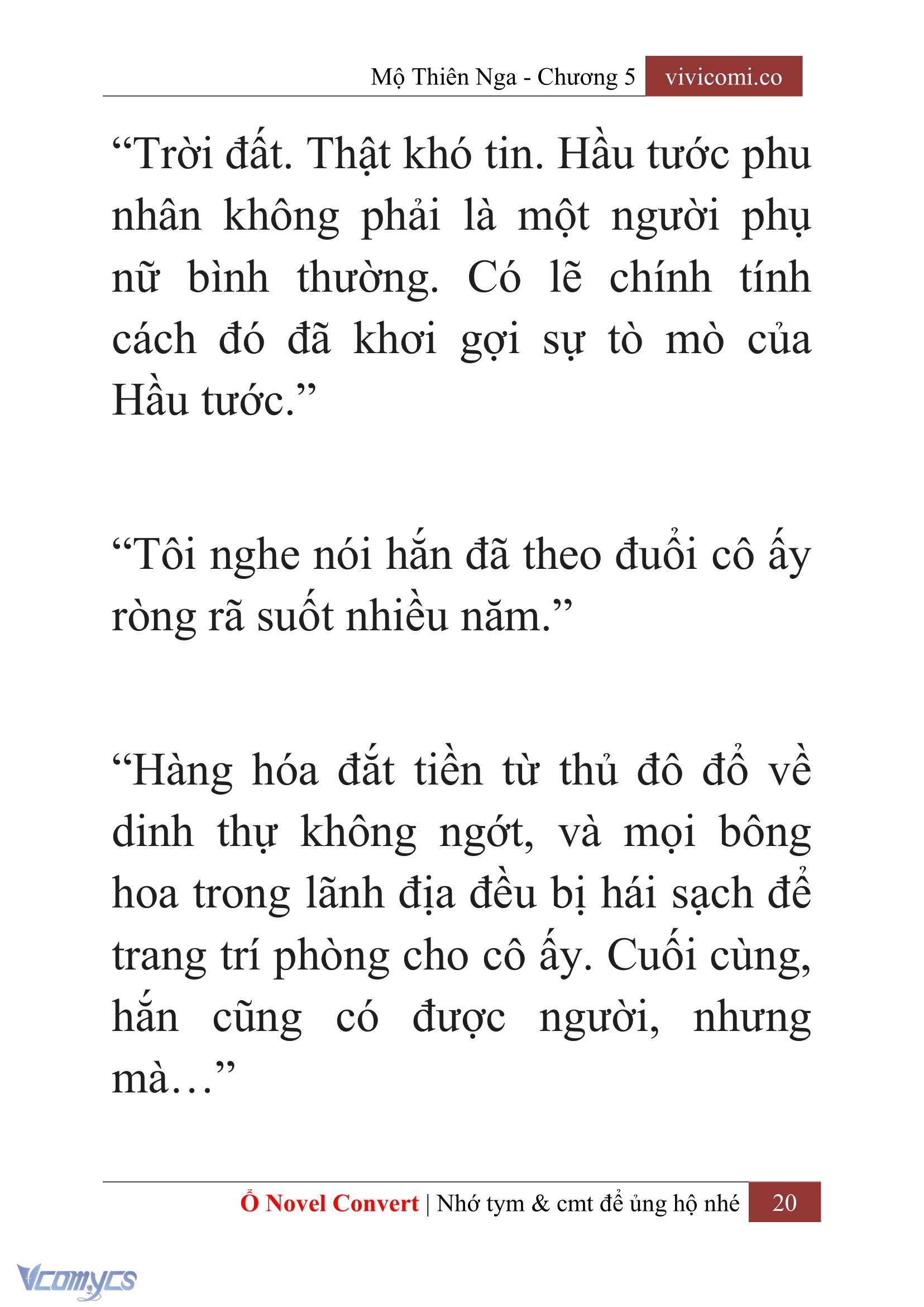 [Novel] Mộ Thiên Nga Chap 5 - Trang 2
