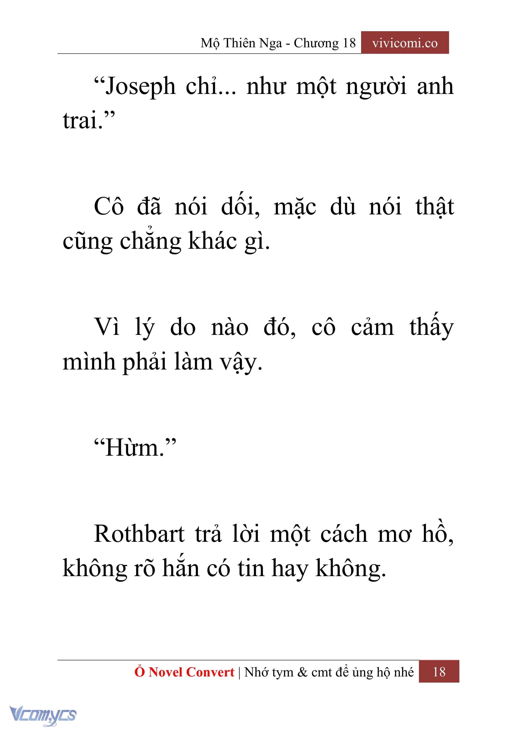 [Novel] Mộ Thiên Nga Chap 18 - Trang 2