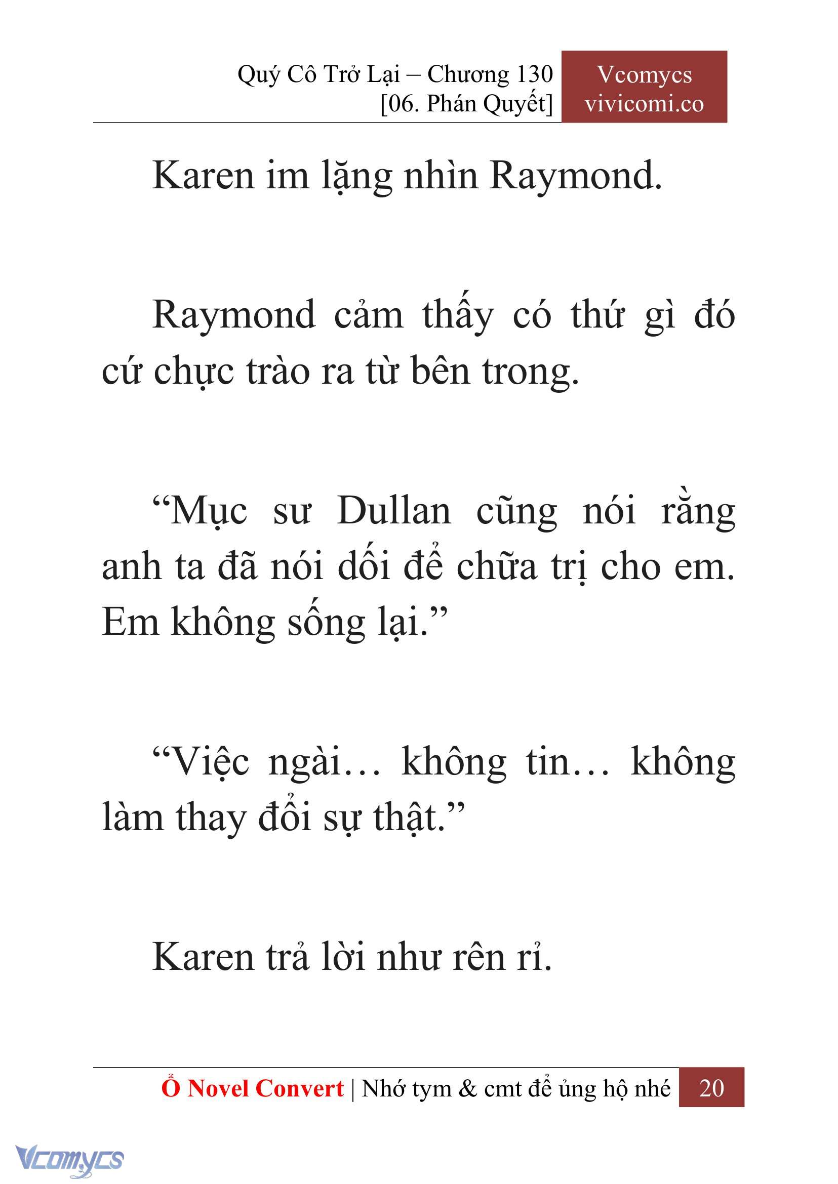 [Novel] Quý Cô Trở Lại Chap 130 - Next 