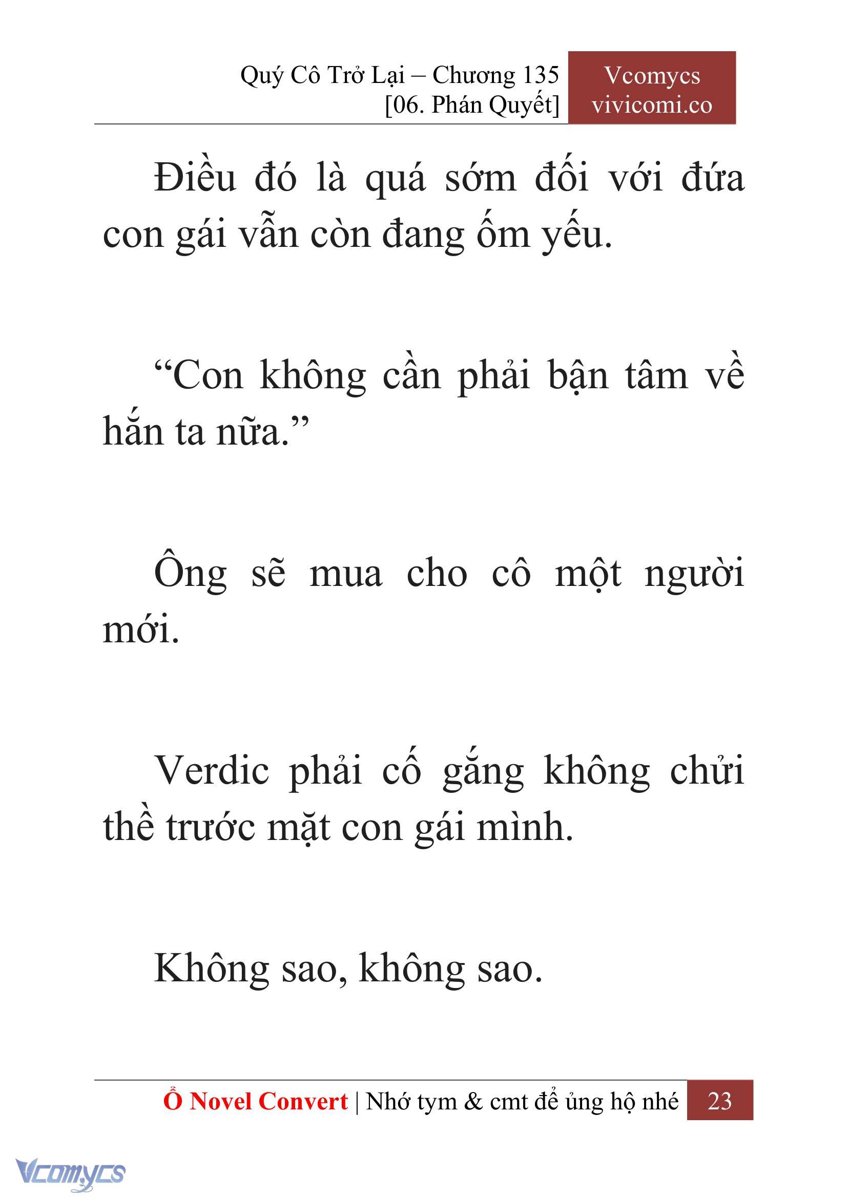 [Novel] Quý Cô Trở Lại Chap 135 - Next 