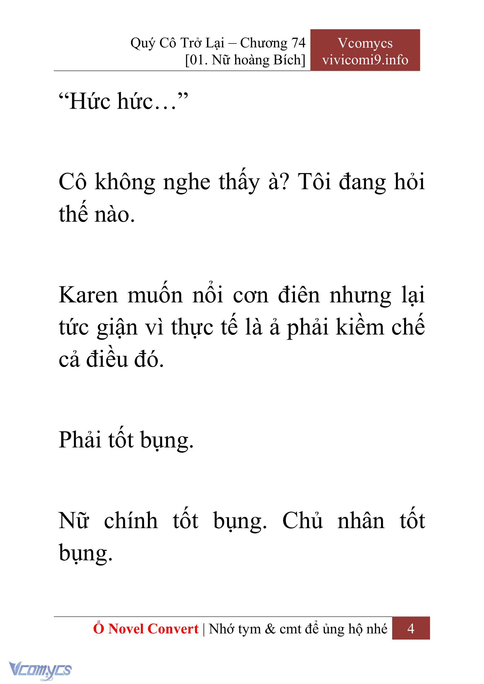 [Novel] Quý Cô Trở Lại Chap 74 - Trang 2