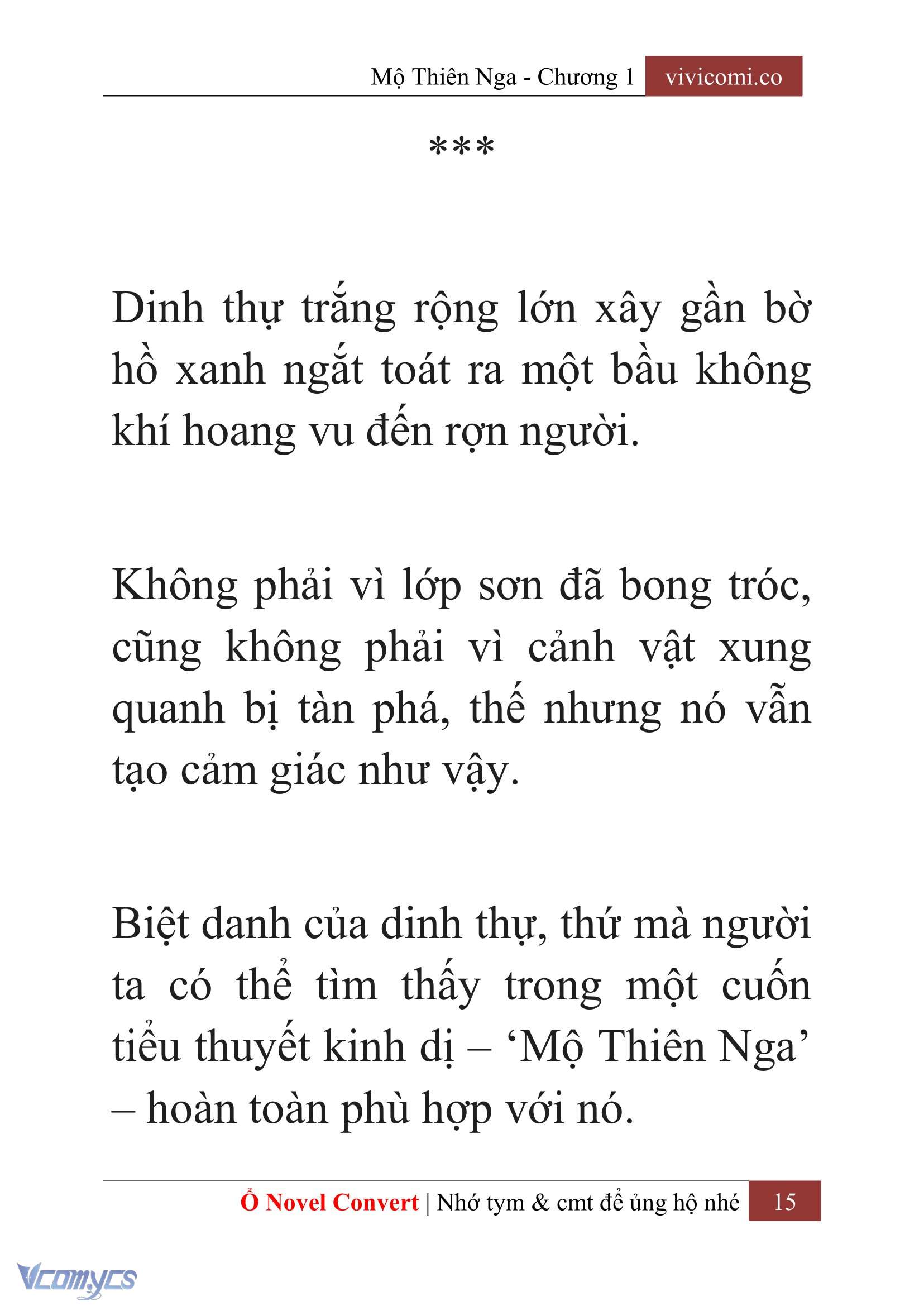 [Novel] Mộ Thiên Nga Chap 1 - Trang 2