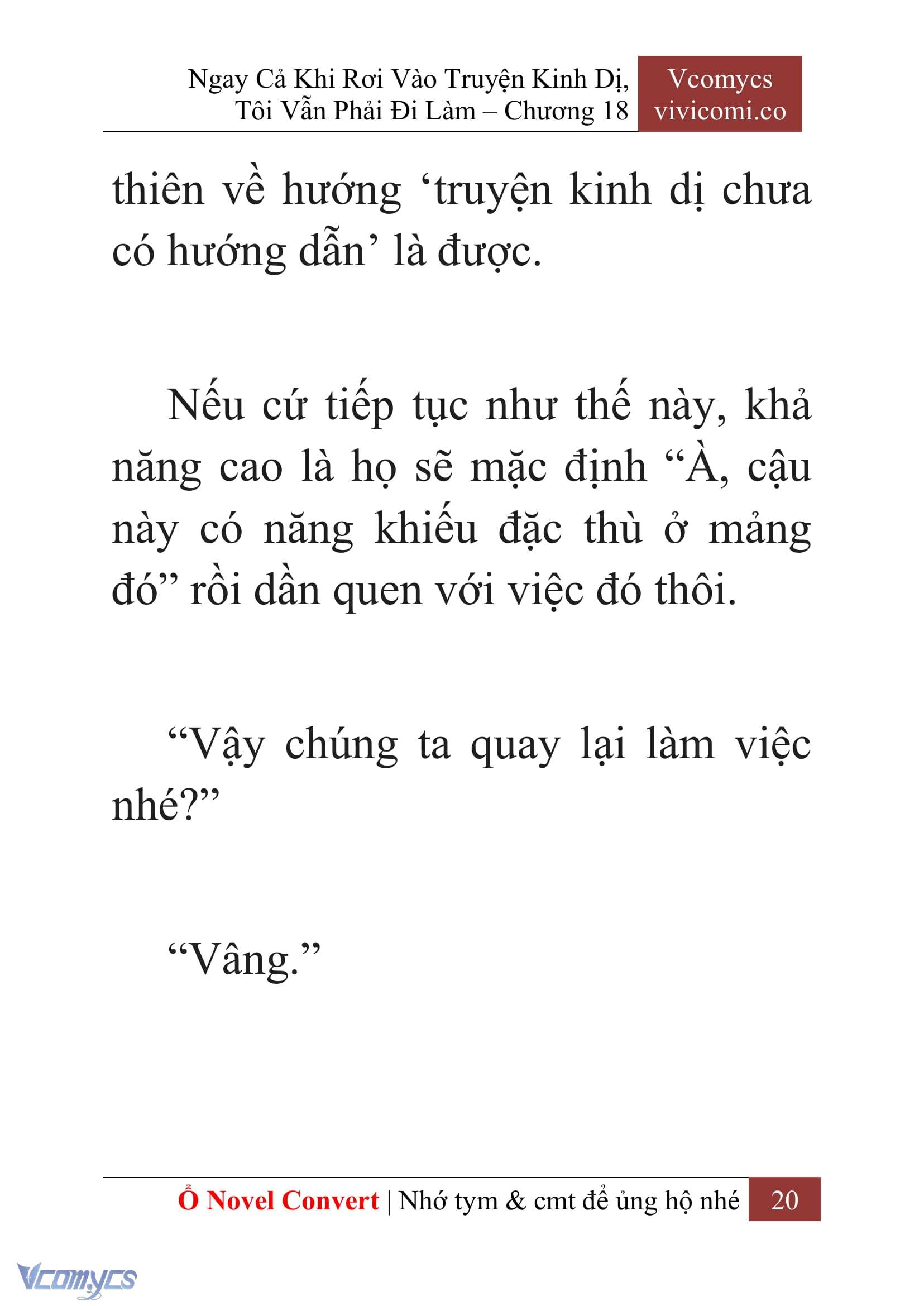 [Novel] Ngay Cả Khi Rơi Vào Truyện Kinh Dị, Tôi Vẫn Phải Đi Làm Chap 18 - Trang 2