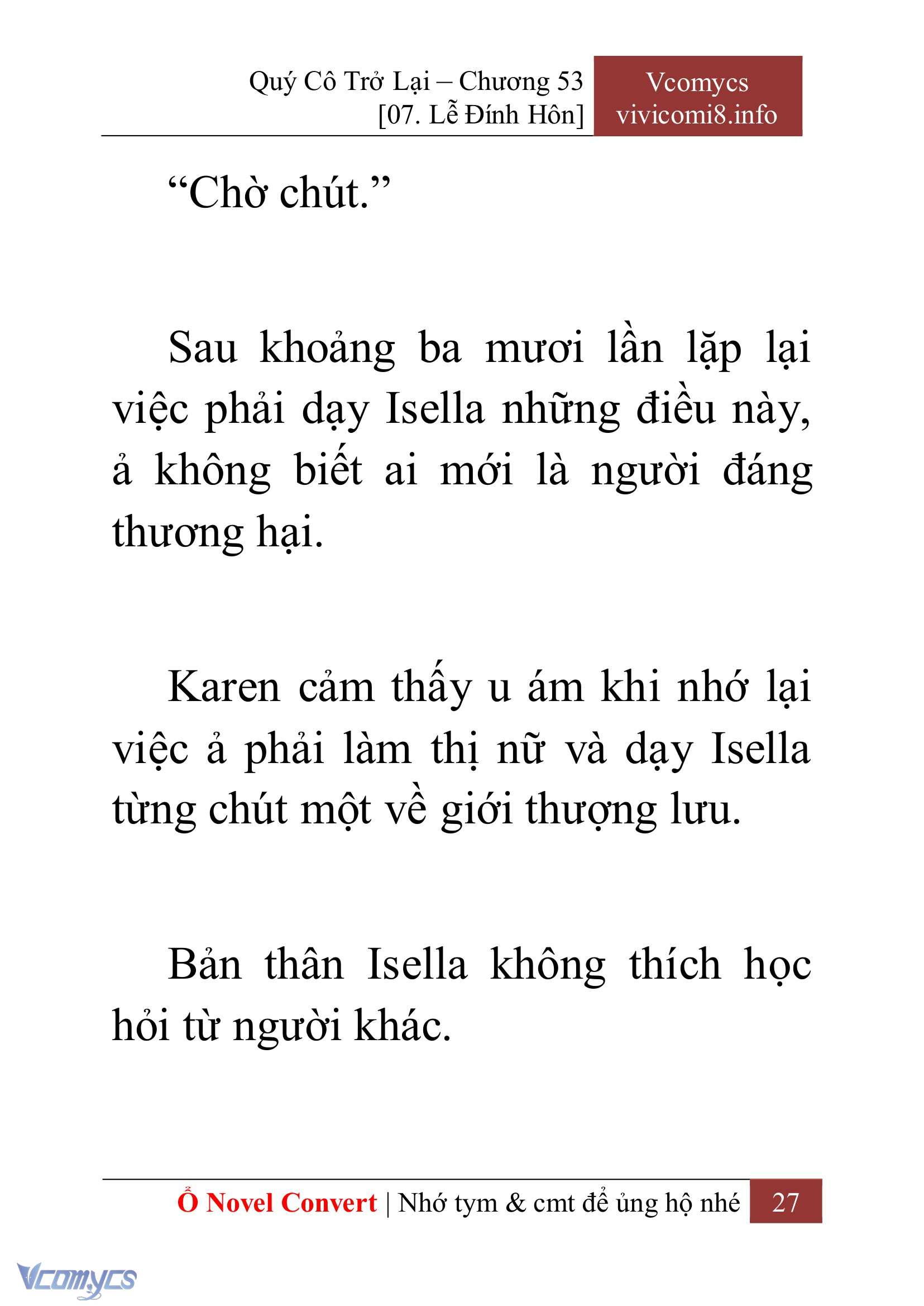 [Novel] Quý Cô Trở Lại Chap 53 - Trang 2