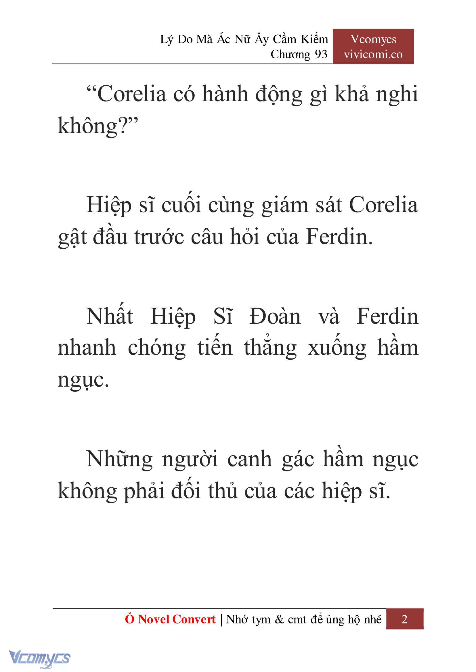 [Novel] Lý Do Mà Ác Nữ Ấy Cầm Kiếm Chap 93 - Trang 2