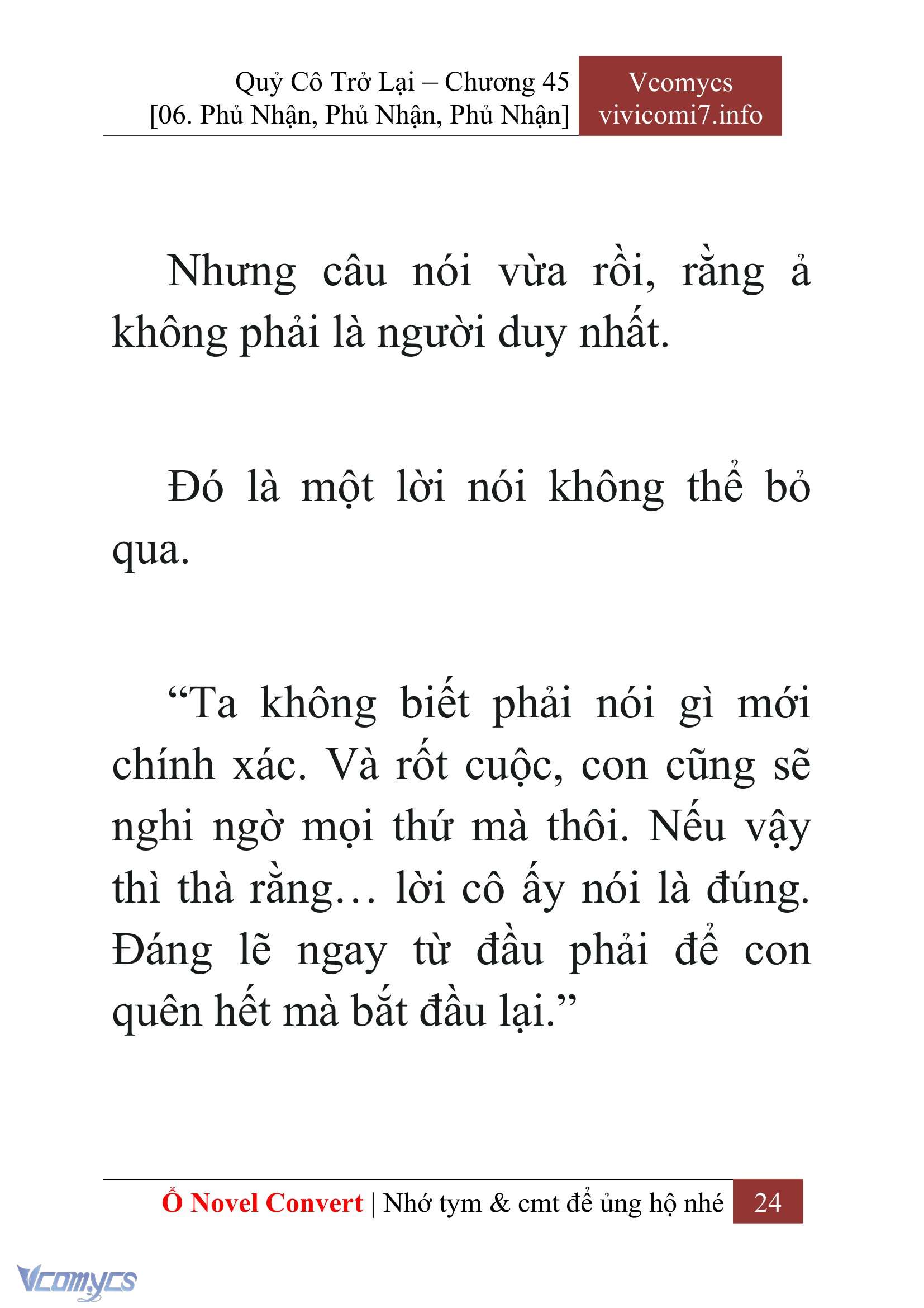 [Novel] Quý Cô Trở Lại Chap 45 - Trang 2