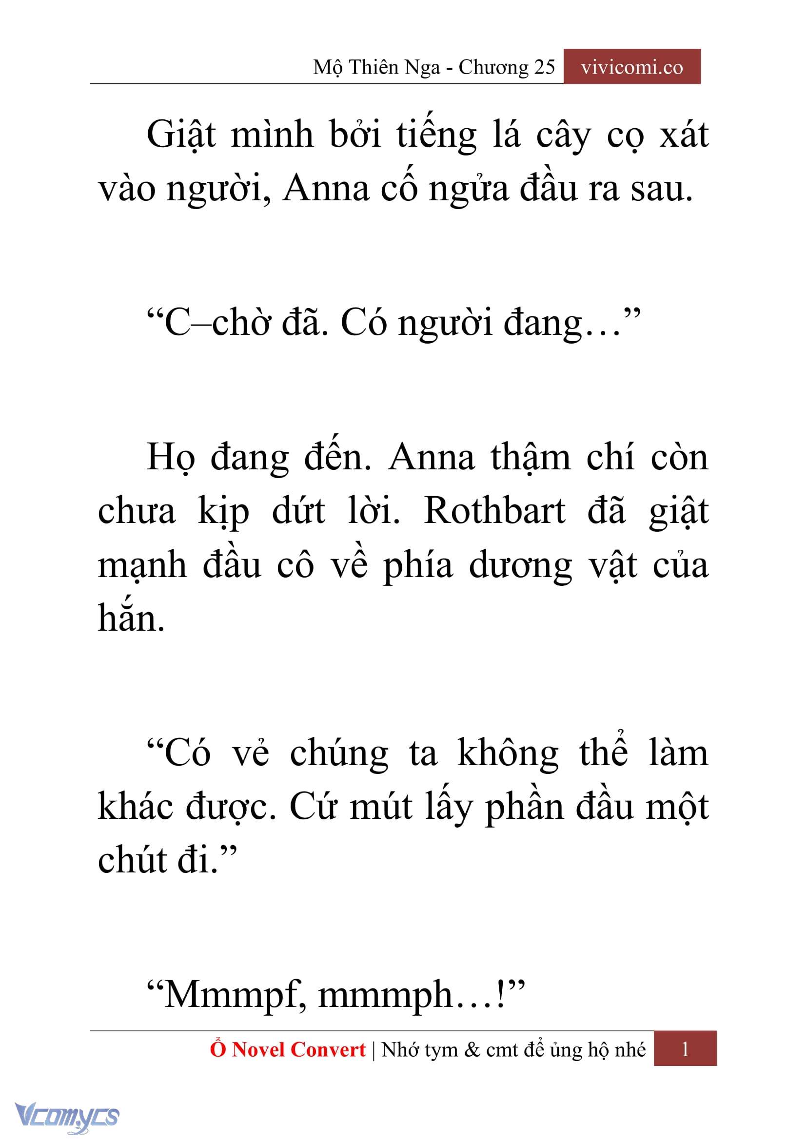 [Novel] Mộ Thiên Nga Chap 25 - Trang 2