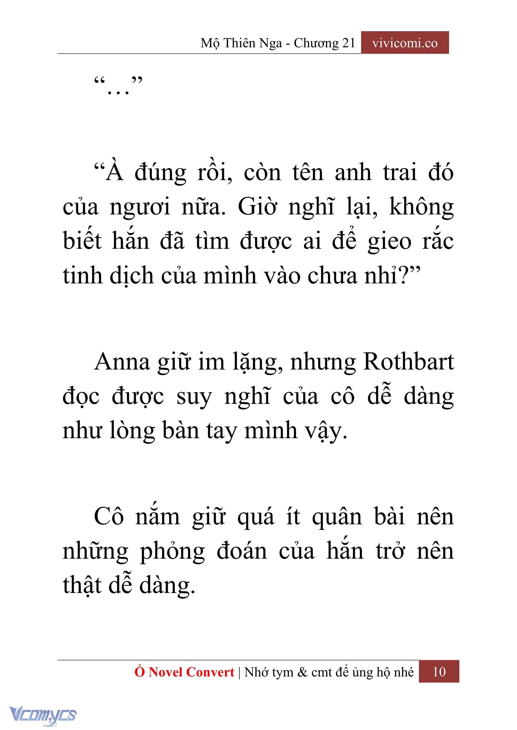 [Novel] Mộ Thiên Nga Chap 21 - Trang 2