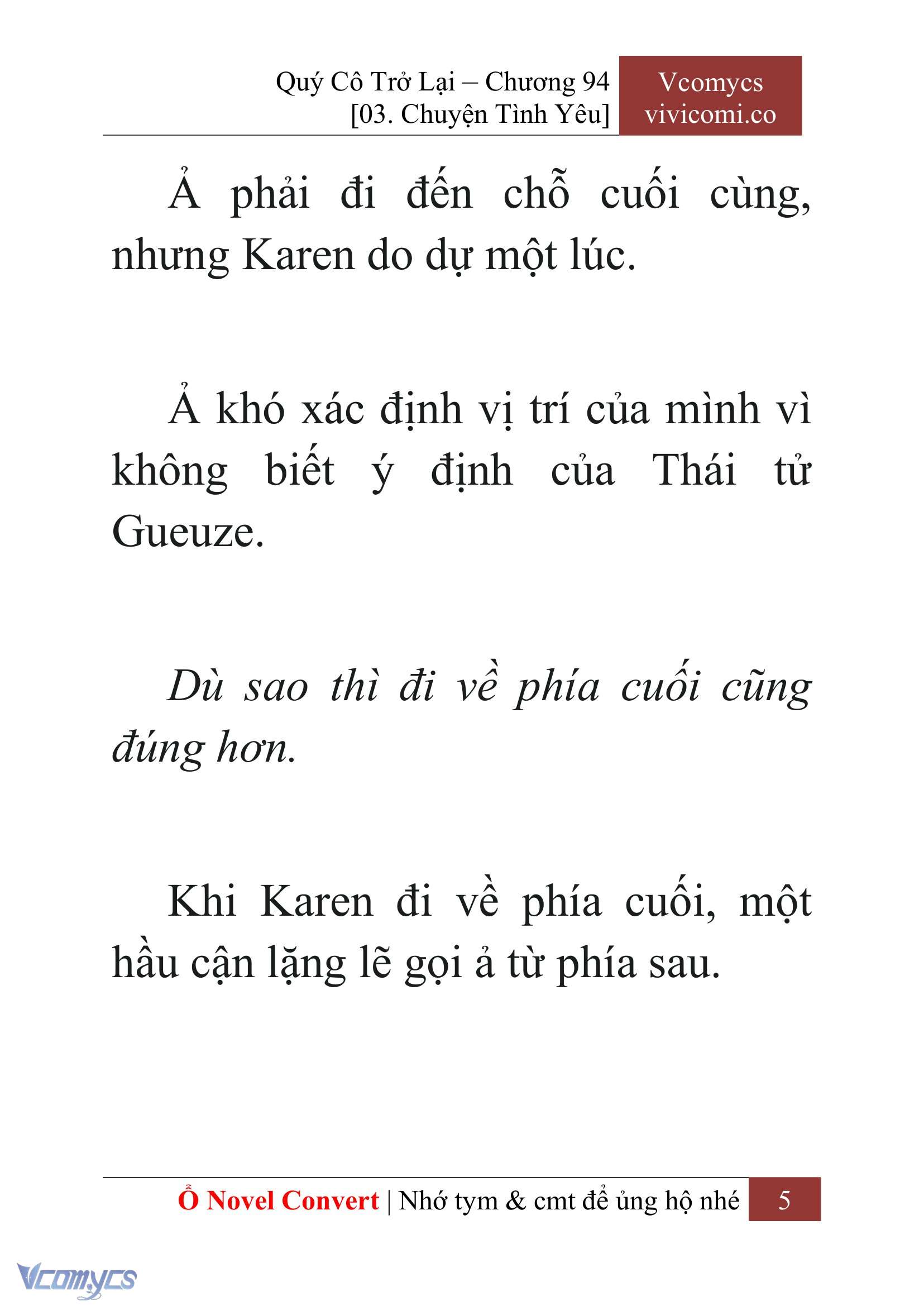 [Novel] Quý Cô Trở Lại Chap 94 - Trang 2