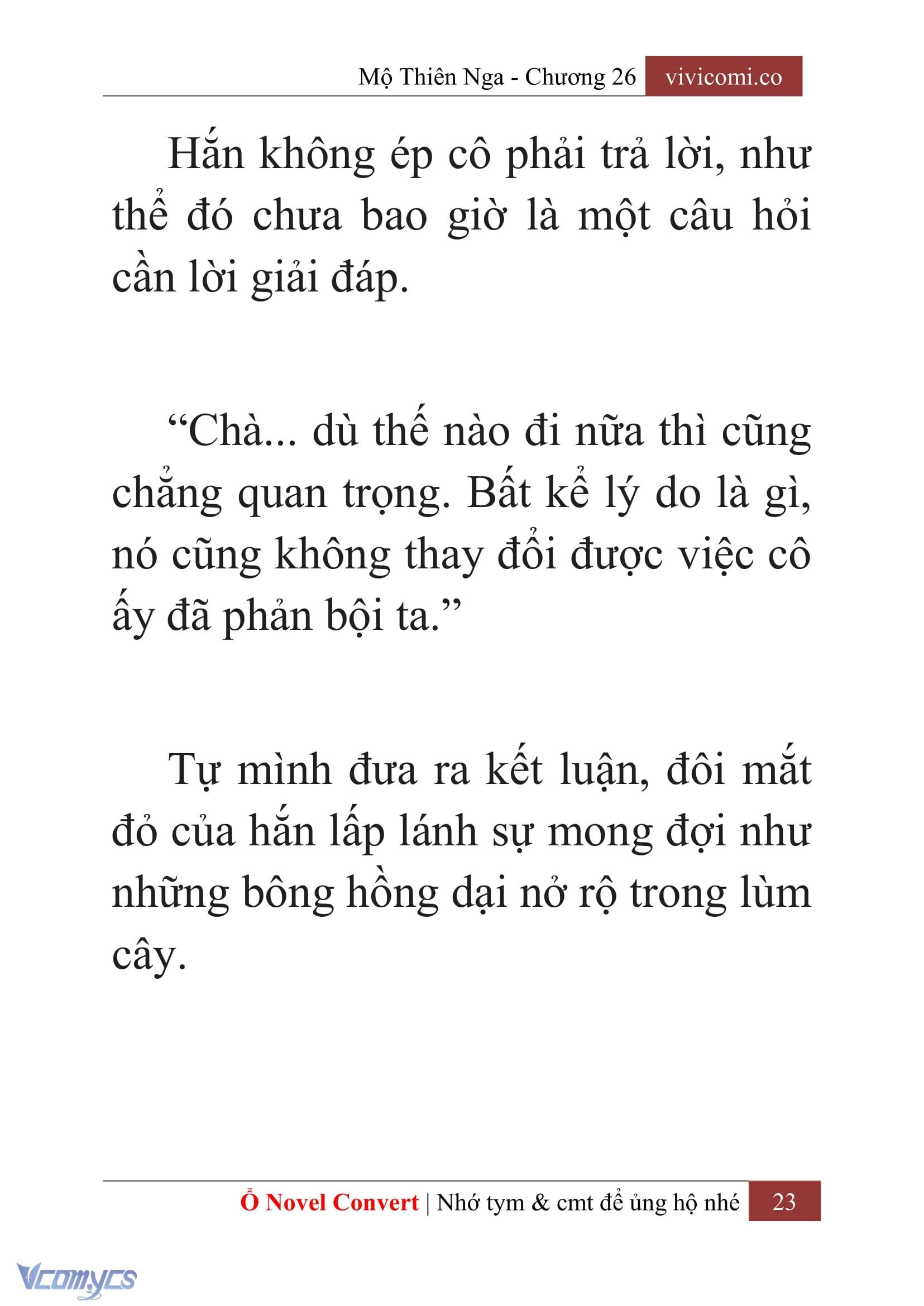 [Novel] Mộ Thiên Nga Chap 26 - Trang 2