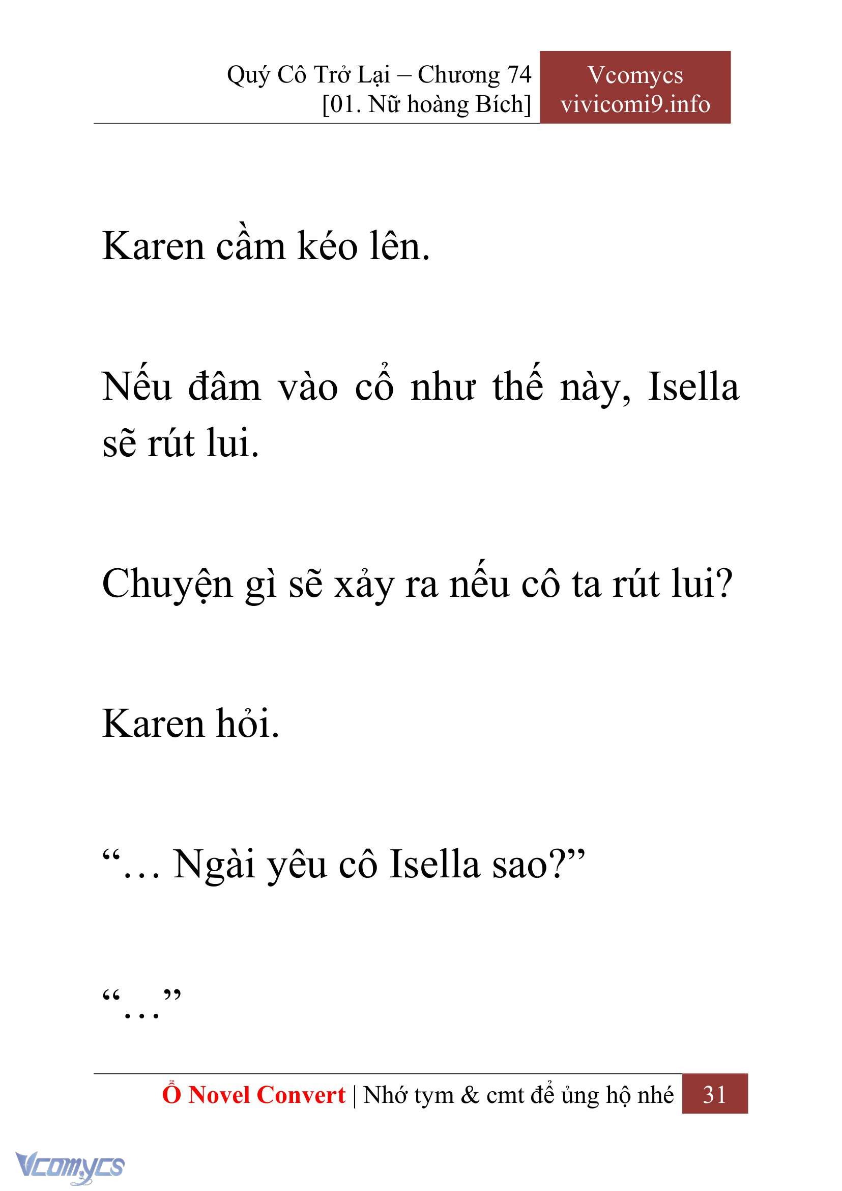 [Novel] Quý Cô Trở Lại Chap 74 - Trang 2