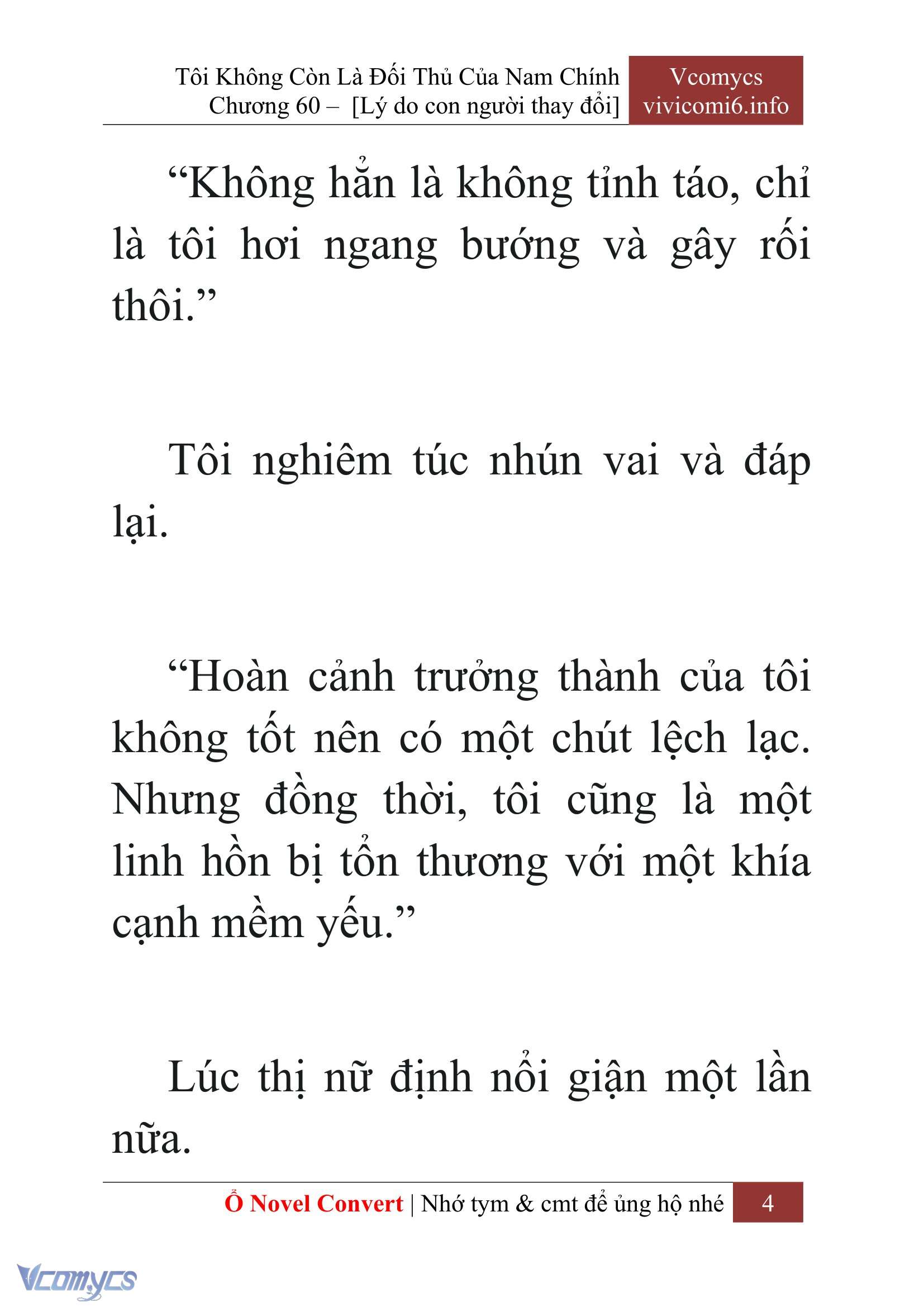 [Novel] Tôi Không Còn Là Đối Thủ Của Nam Chính Chap 60 - Trang 2