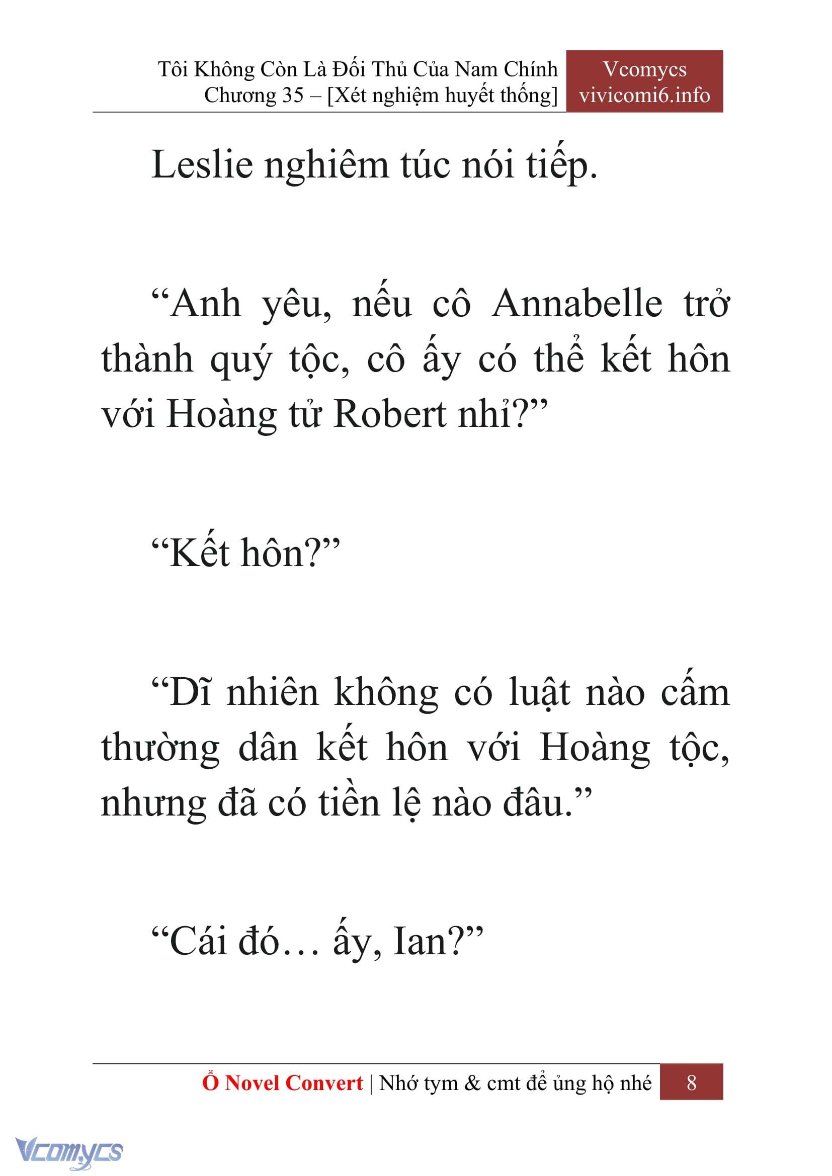 [Novel] Tôi Không Còn Là Đối Thủ Của Nam Chính Chap 35 - Trang 2