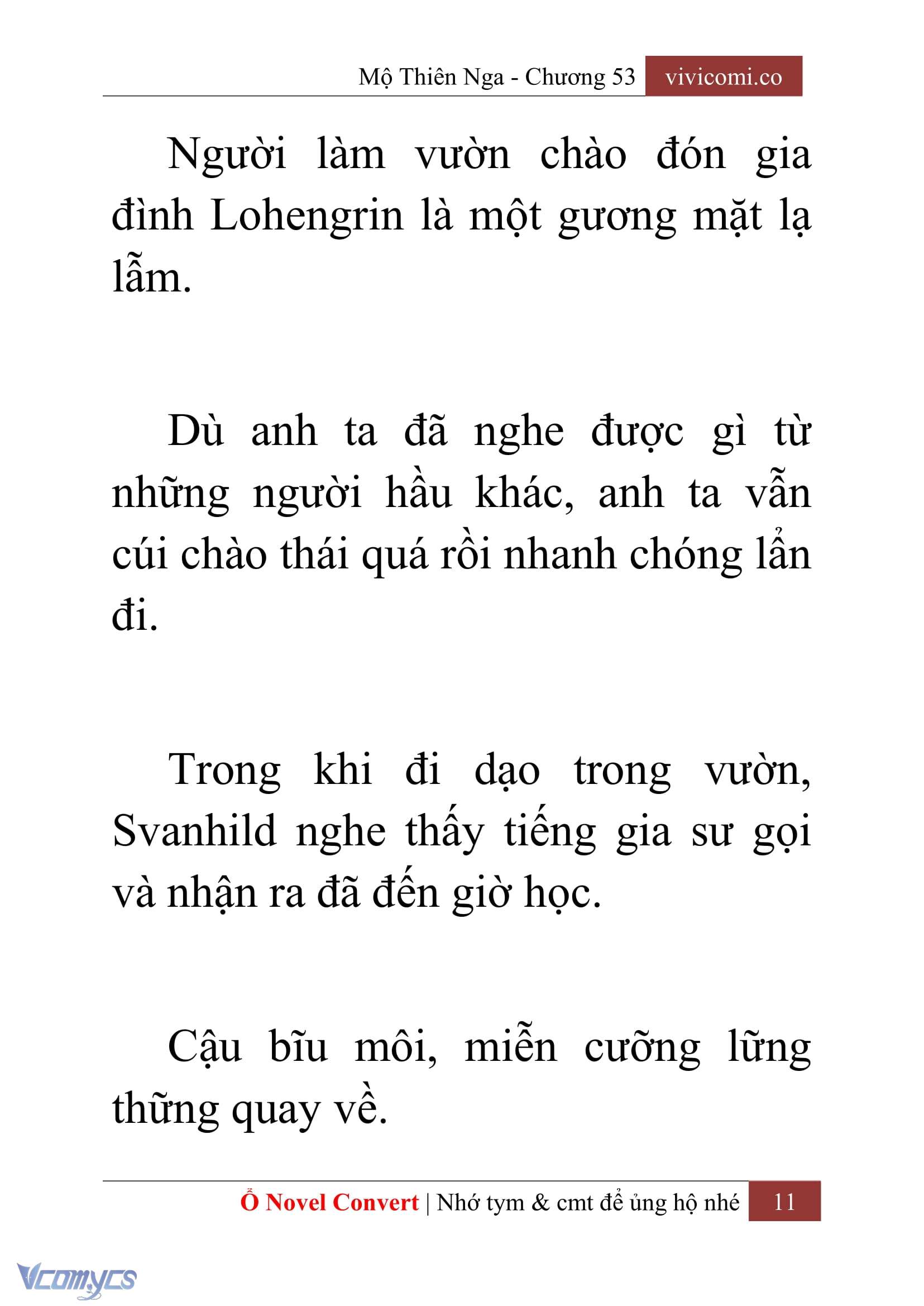 [Novel] Mộ Thiên Nga Chap 53 - Next 