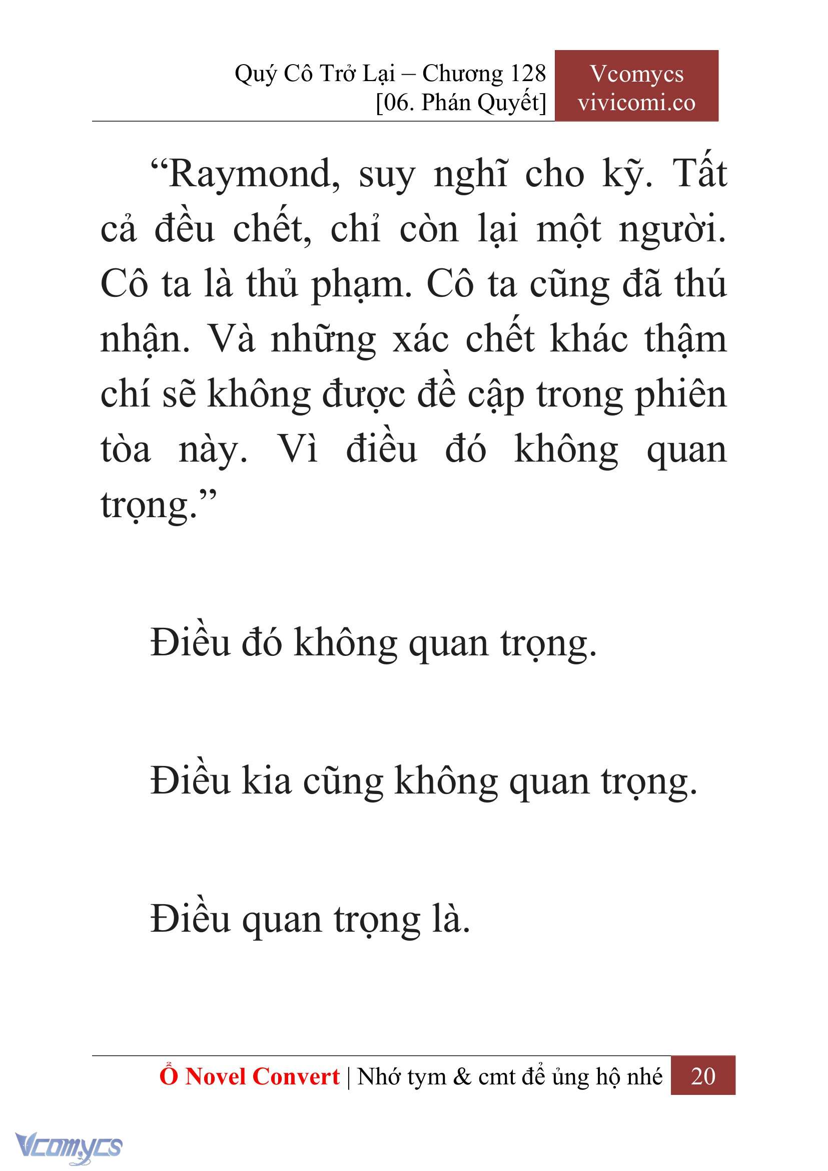 [Novel] Quý Cô Trở Lại Chap 128 - Next 