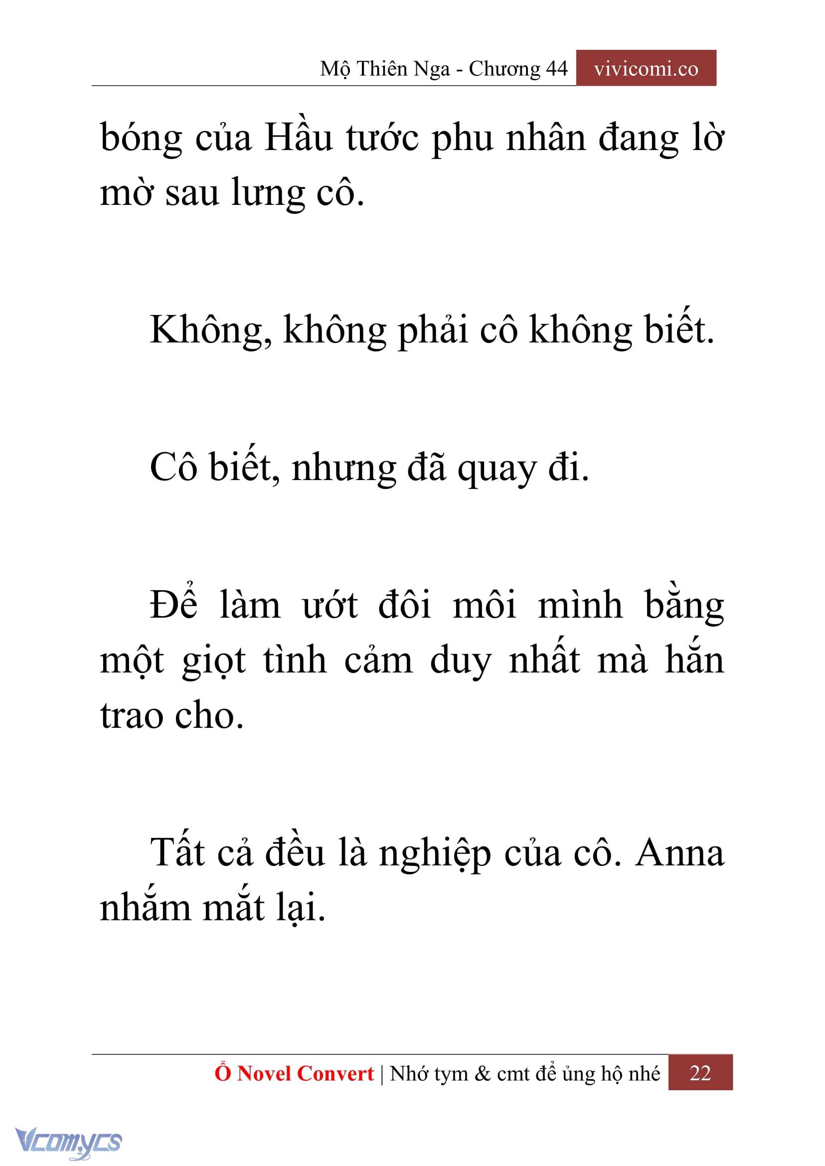 [Novel] Mộ Thiên Nga Chap 44 - Trang 2