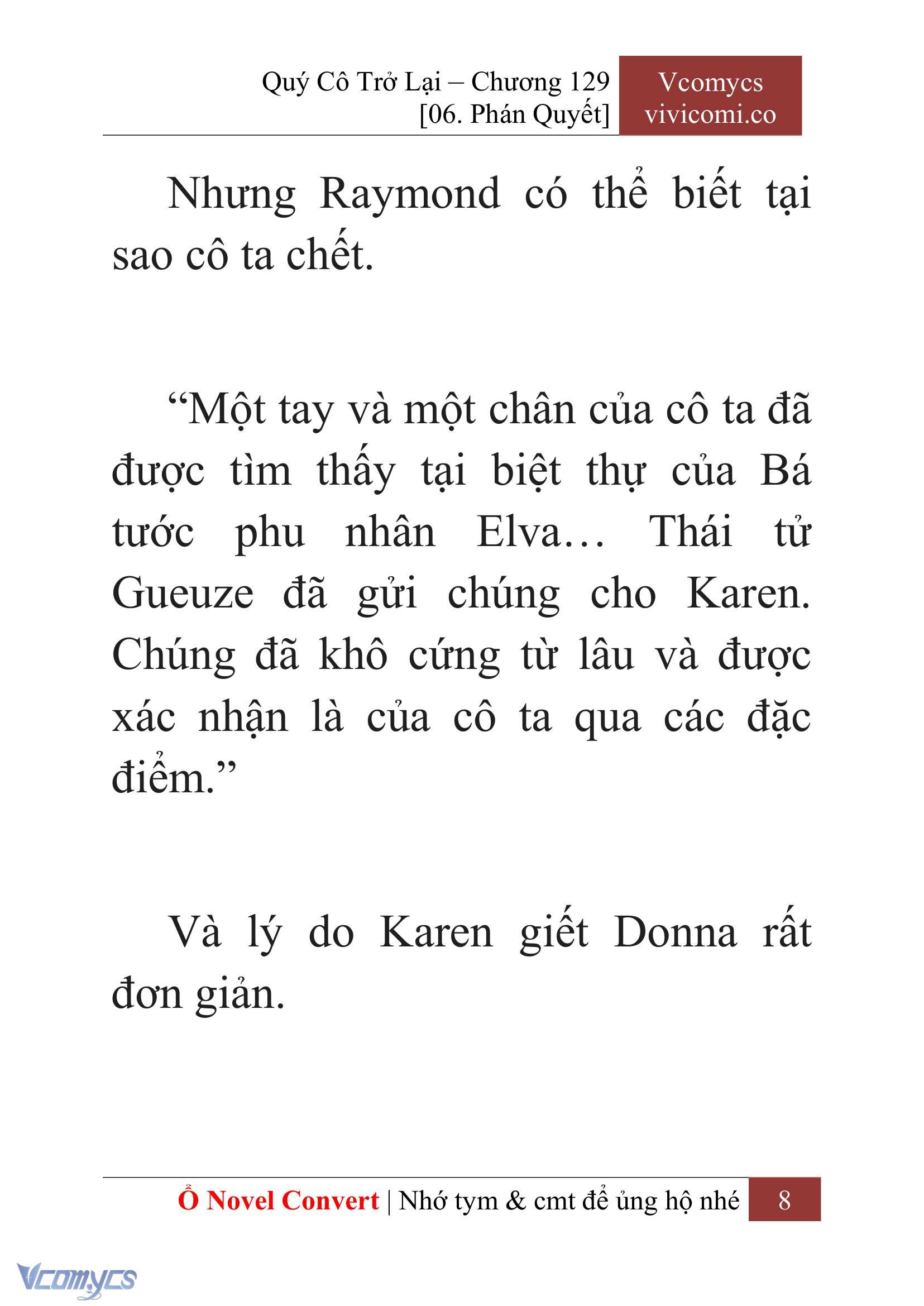 [Novel] Quý Cô Trở Lại Chap 129 - Next Chap 130