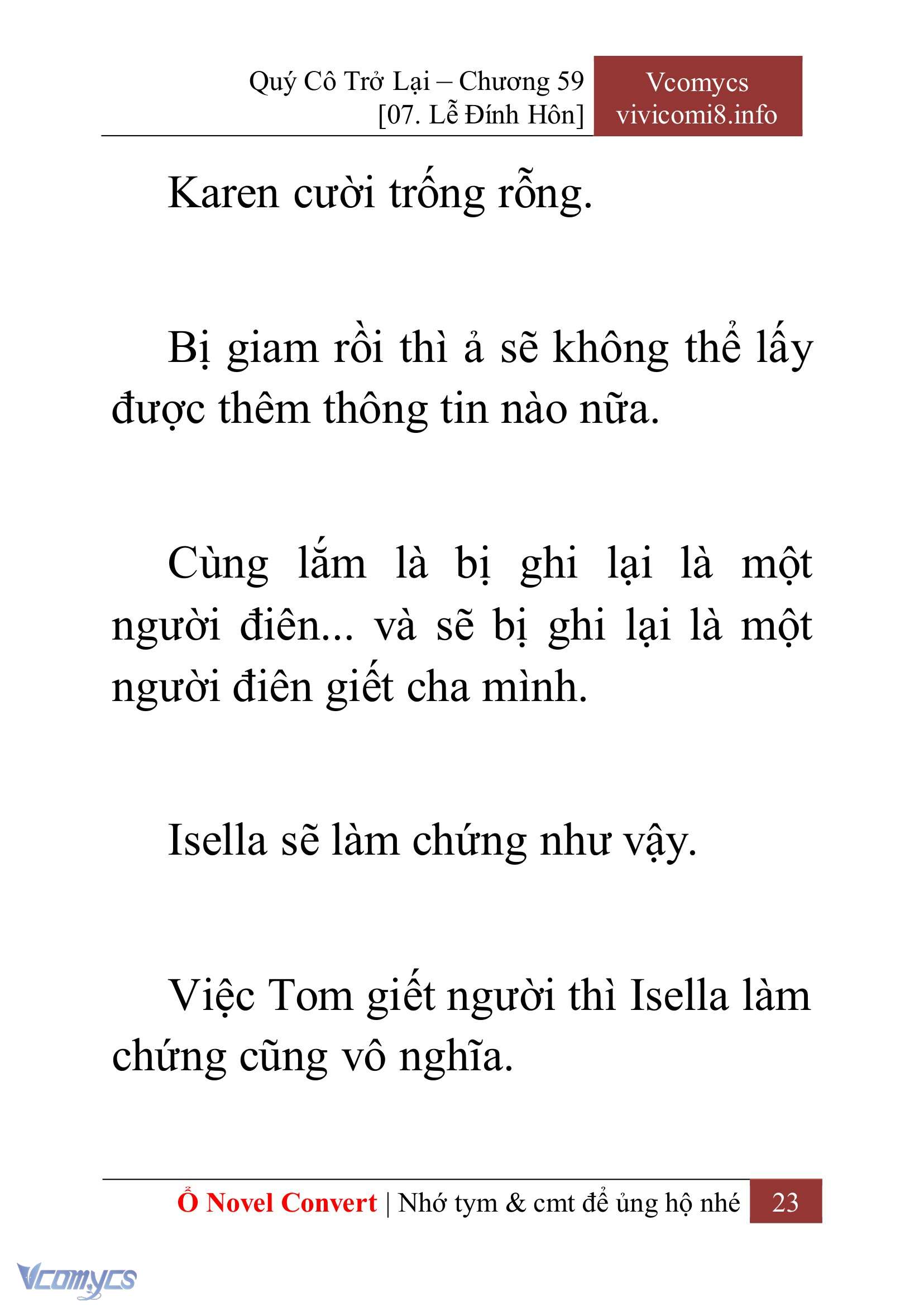 [Novel] Quý Cô Trở Lại Chap 59 - Trang 2