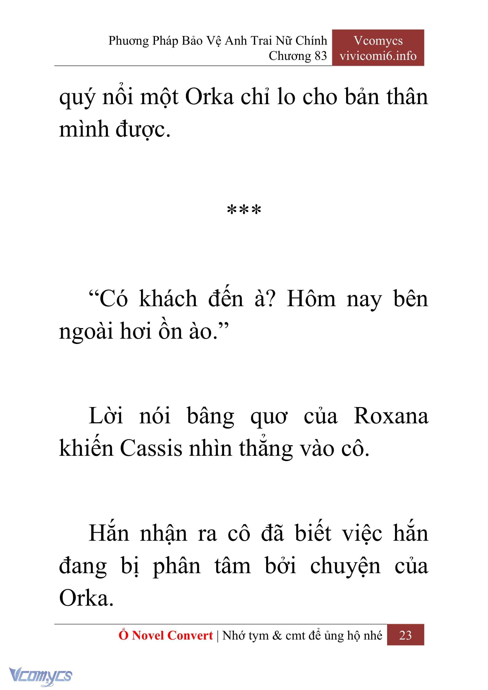 [Novel] Phương Pháp Bảo Vệ Anh Trai Nữ Chính Chap 83 - Trang 2