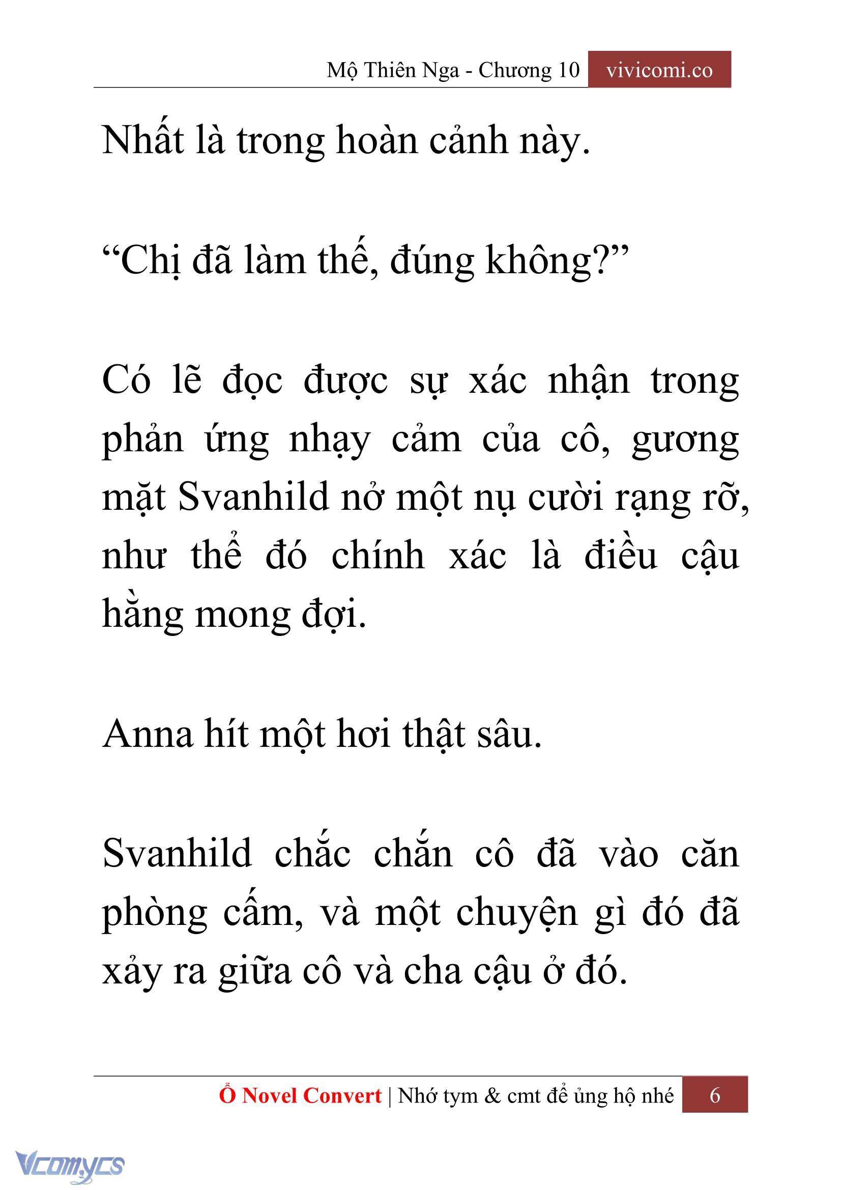 [Novel] Mộ Thiên Nga Chap 10 - Trang 2