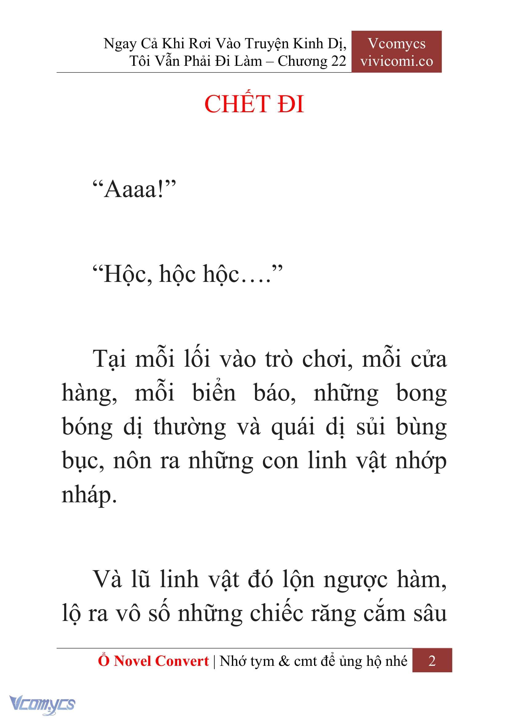 [Novel] Ngay Cả Khi Rơi Vào Truyện Kinh Dị, Tôi Vẫn Phải Đi Làm Chap 22 - Trang 2