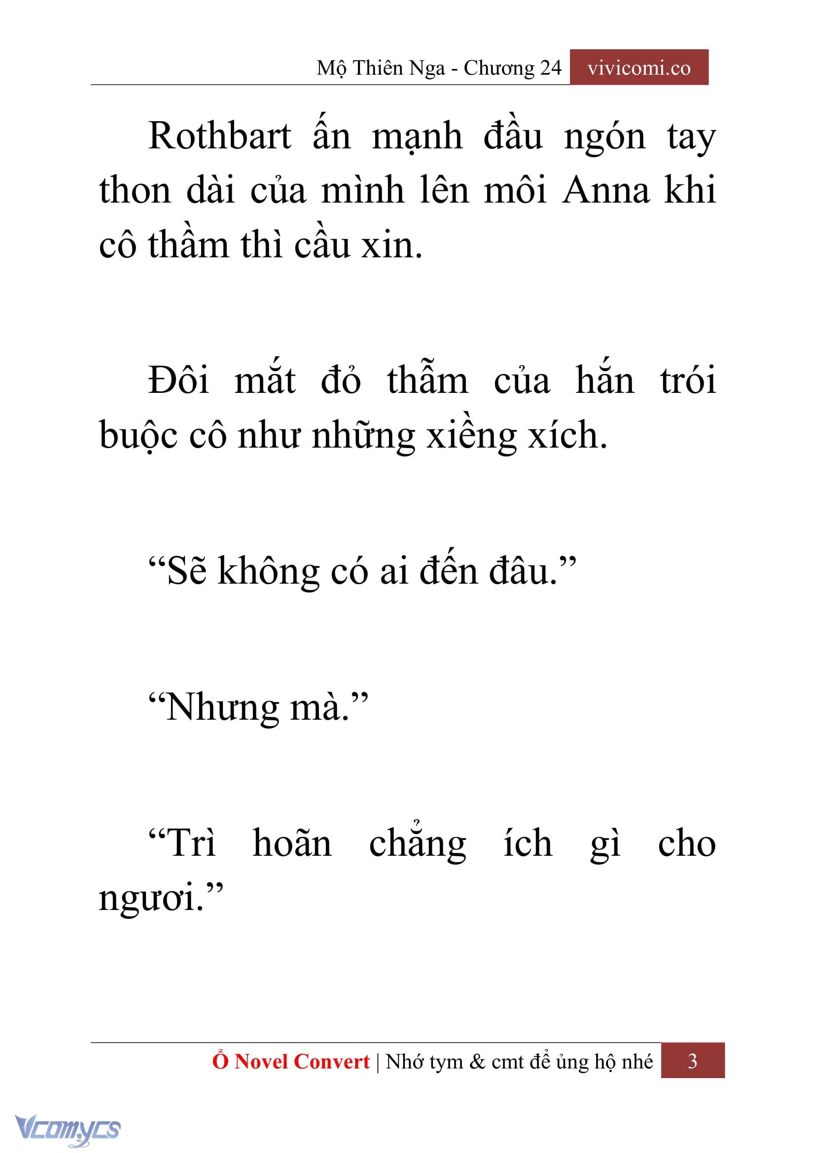[Novel] Mộ Thiên Nga Chap 24 - Trang 2