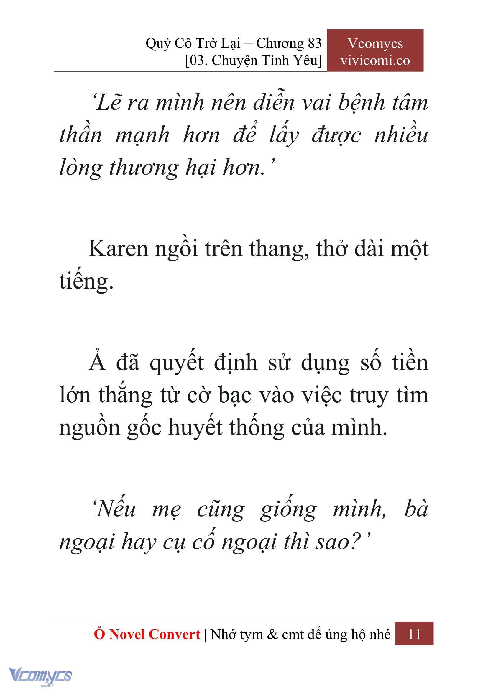 [Novel] Quý Cô Trở Lại Chap 83 - Trang 2