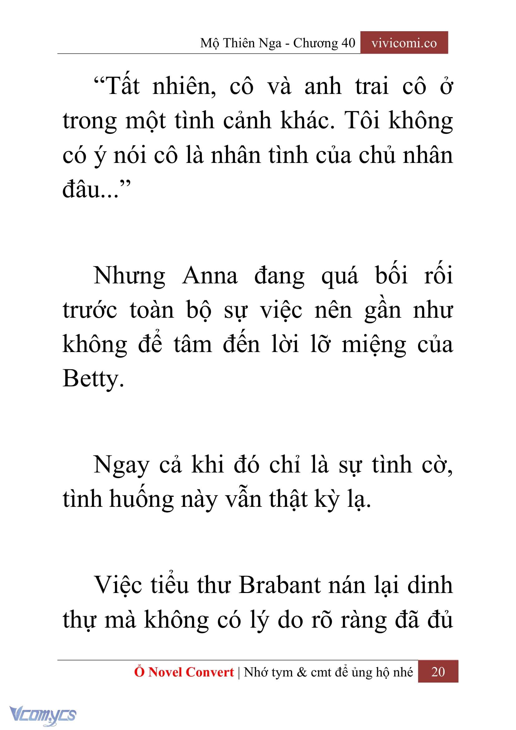 [Novel] Mộ Thiên Nga Chap 40 - Trang 2