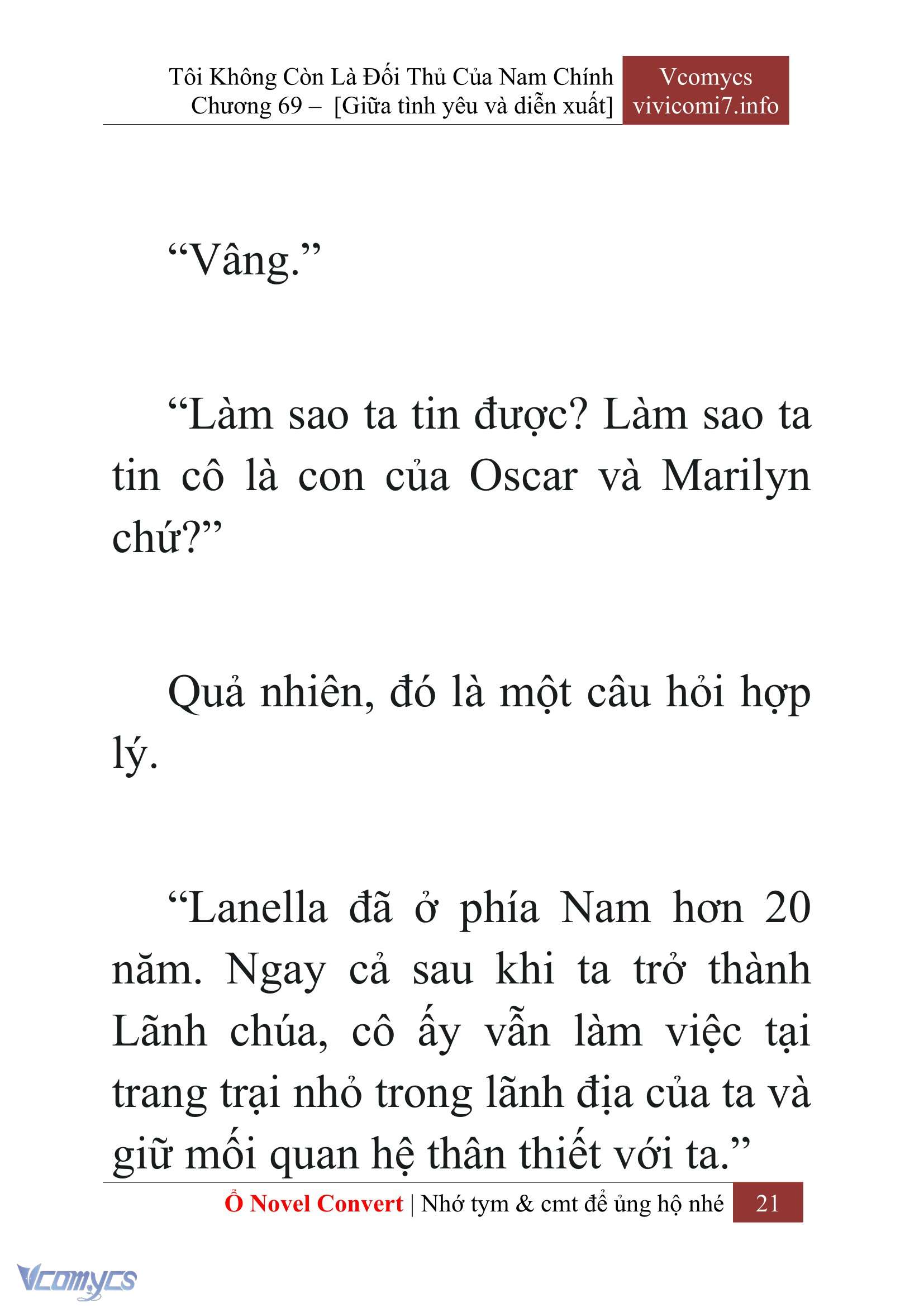 [Novel] Tôi Không Còn Là Đối Thủ Của Nam Chính Chap 69 - Trang 2