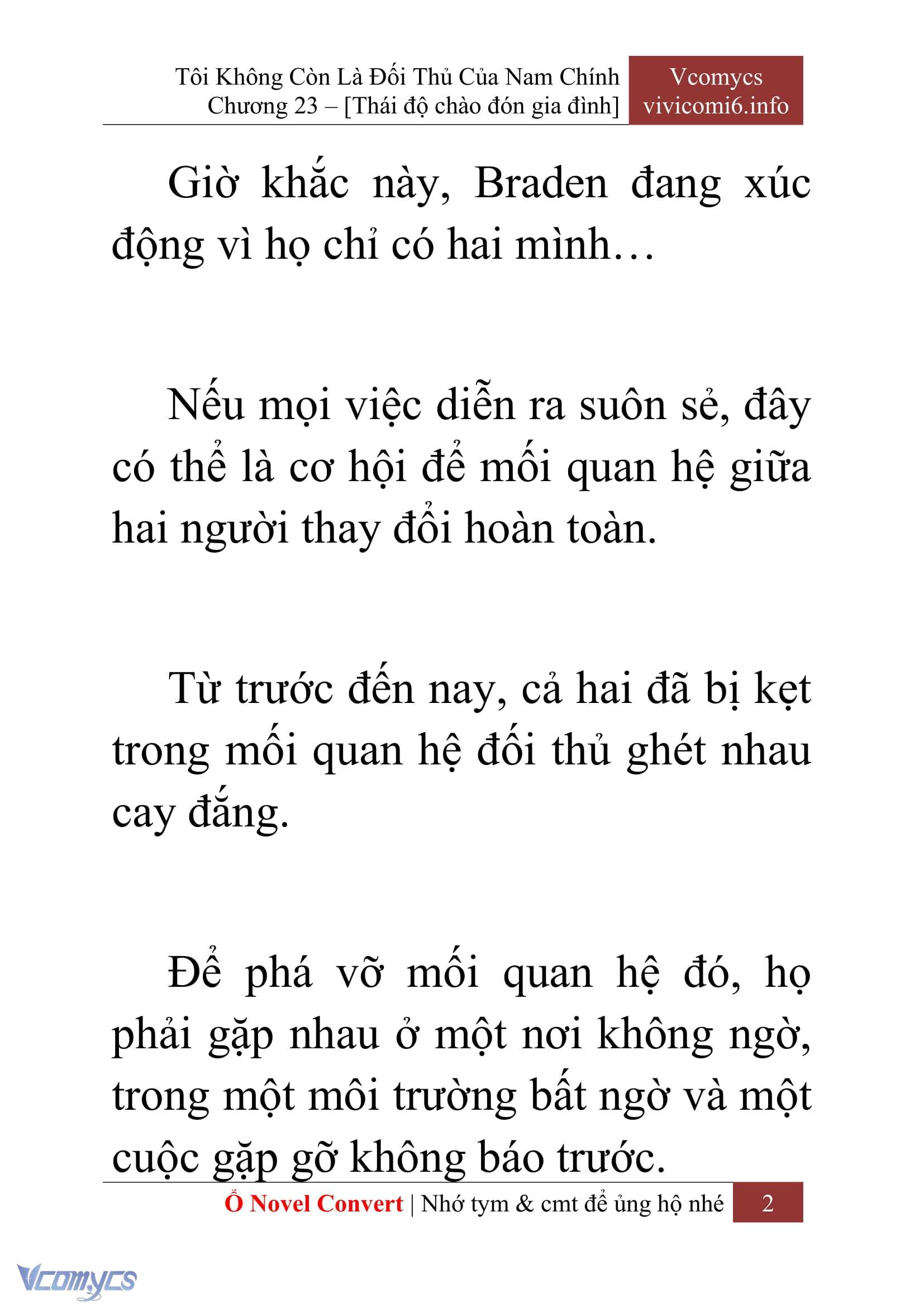 [Novel] Tôi Không Còn Là Đối Thủ Của Nam Chính Chap 23 - Trang 2