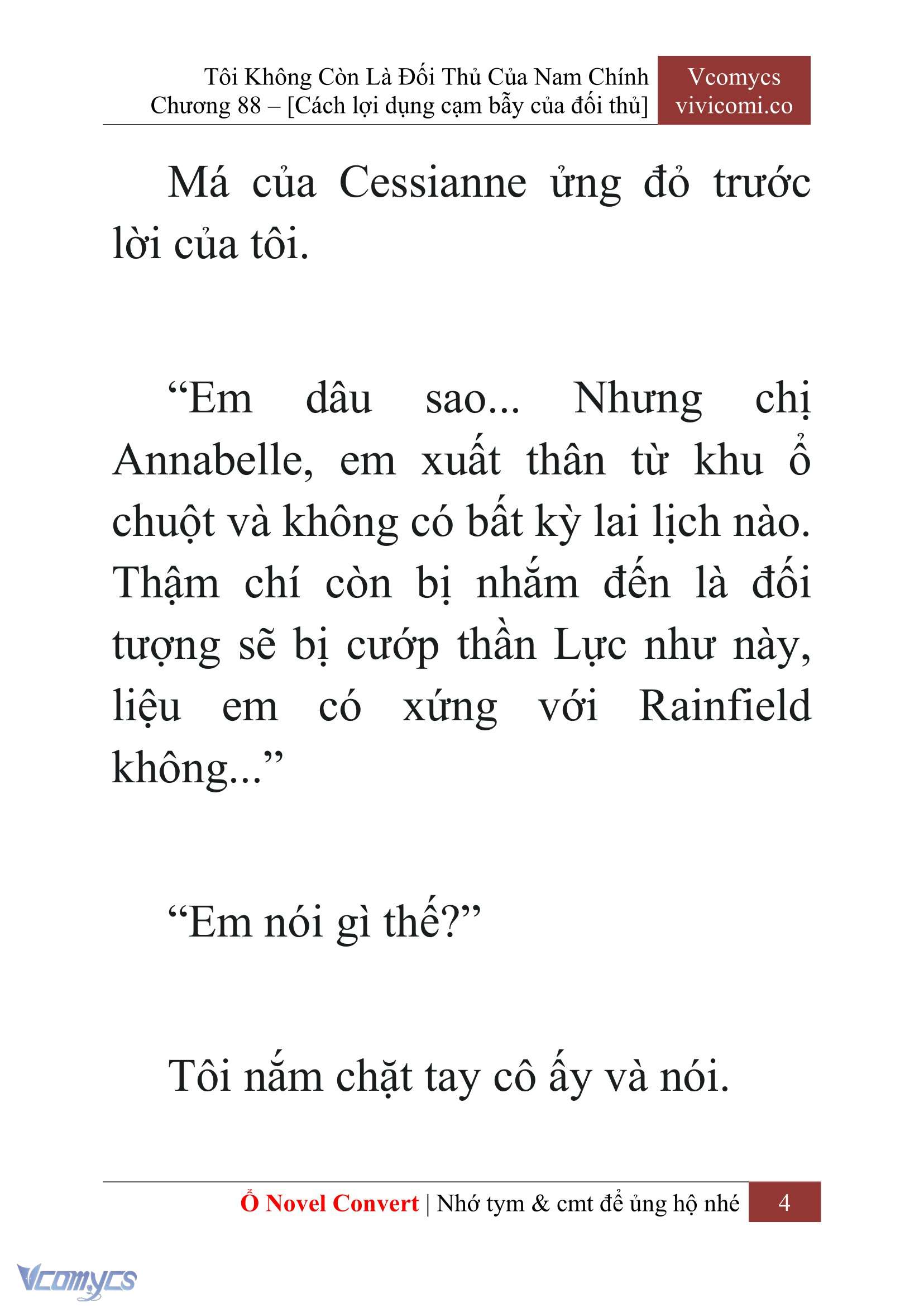 [Novel] Tôi Không Còn Là Đối Thủ Của Nam Chính Chap 88 - Trang 2