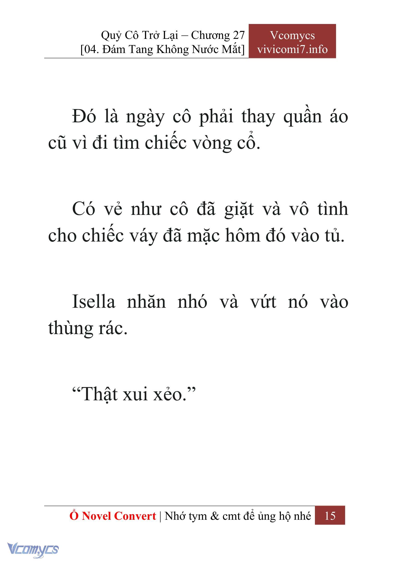 [Novel] Quý Cô Trở Lại Chap 27 - Trang 2