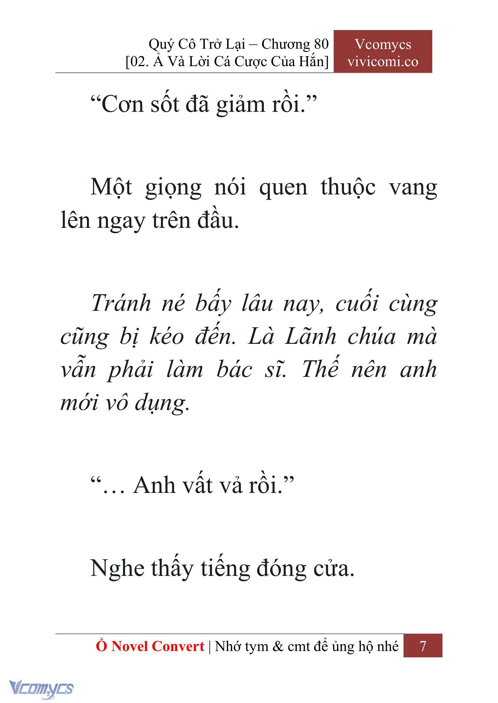 [Novel] Quý Cô Trở Lại Chap 80 - Trang 2