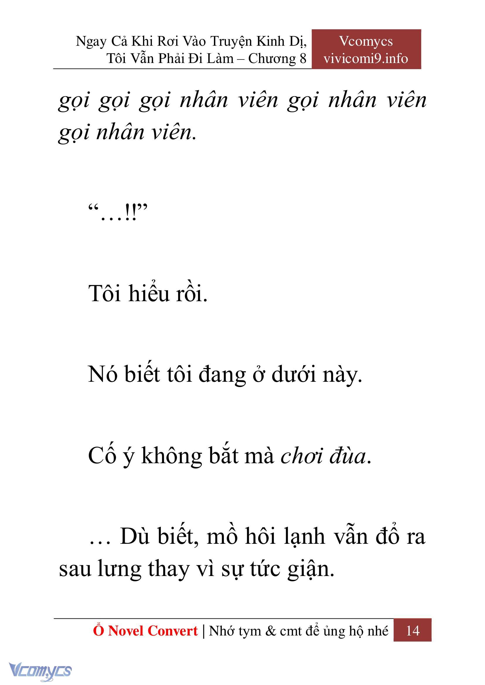 [Novel] Ngay Cả Khi Rơi Vào Truyện Kinh Dị, Tôi Vẫn Phải Đi Làm Chap 8 - Trang 2