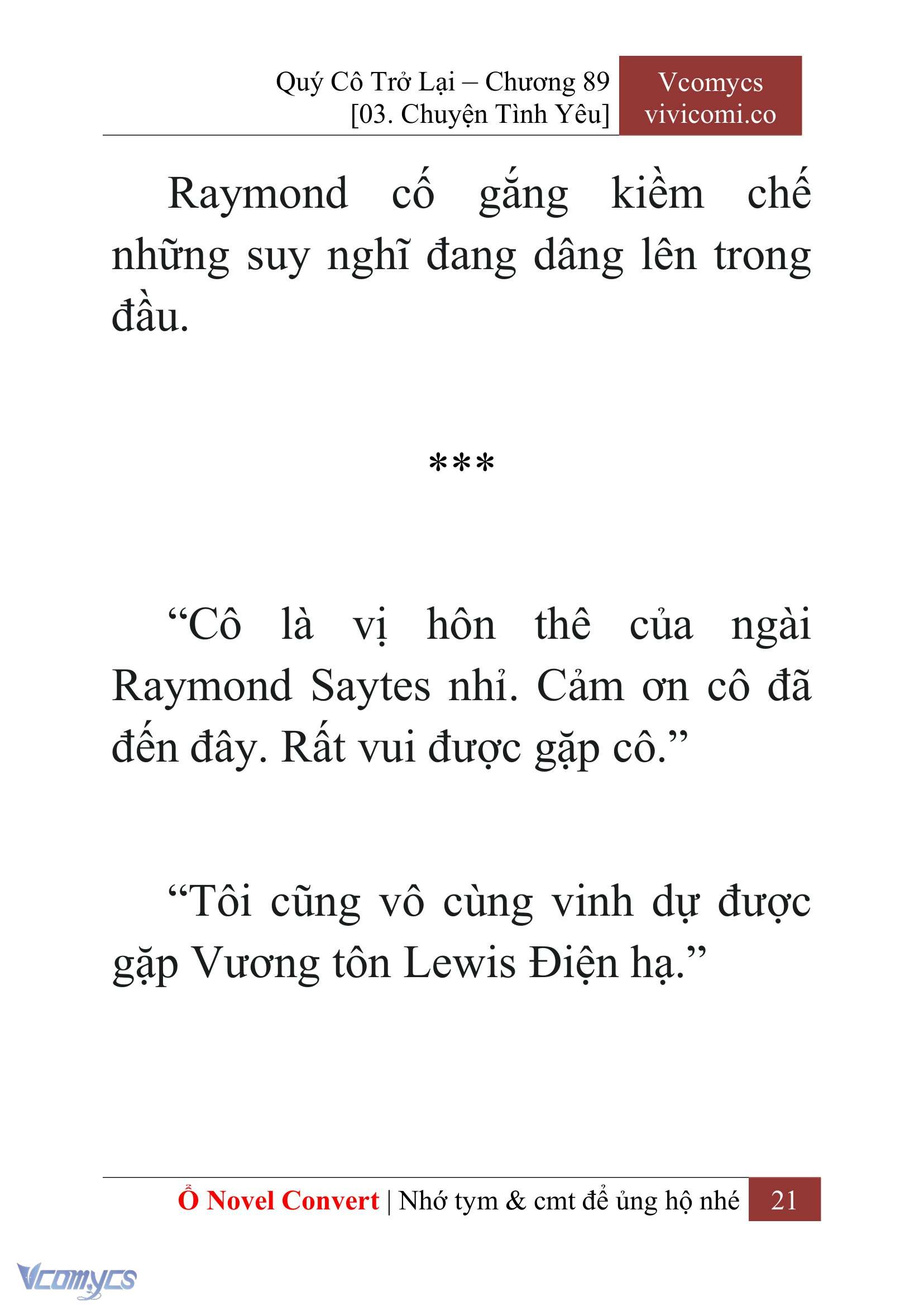 [Novel] Quý Cô Trở Lại Chap 89 - Trang 2