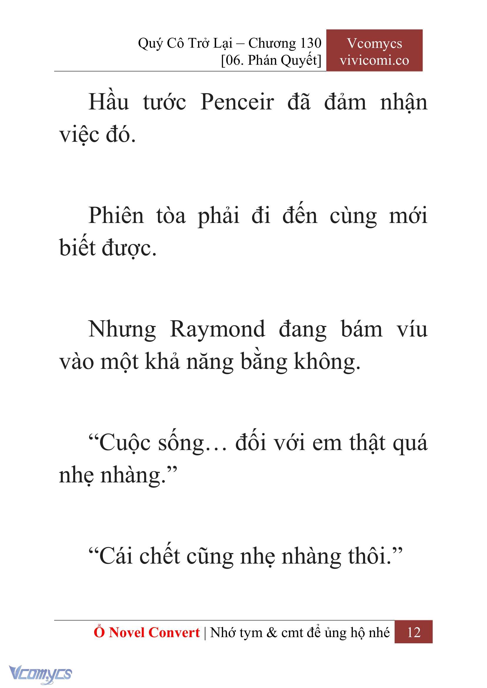 [Novel] Quý Cô Trở Lại Chap 130 - Next 
