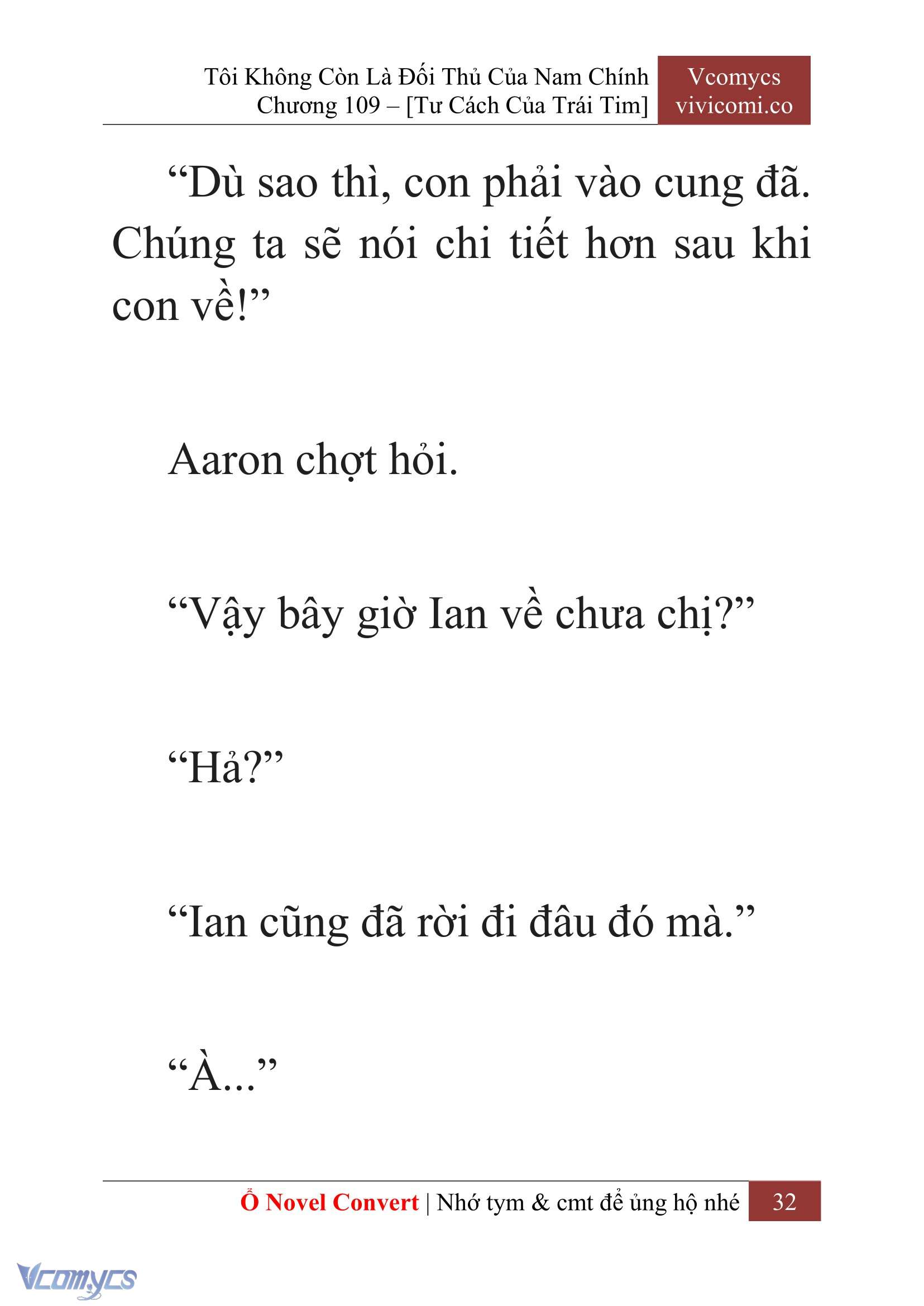 [Novel] Tôi Không Còn Là Đối Thủ Của Nam Chính Chap 109 - Trang 2