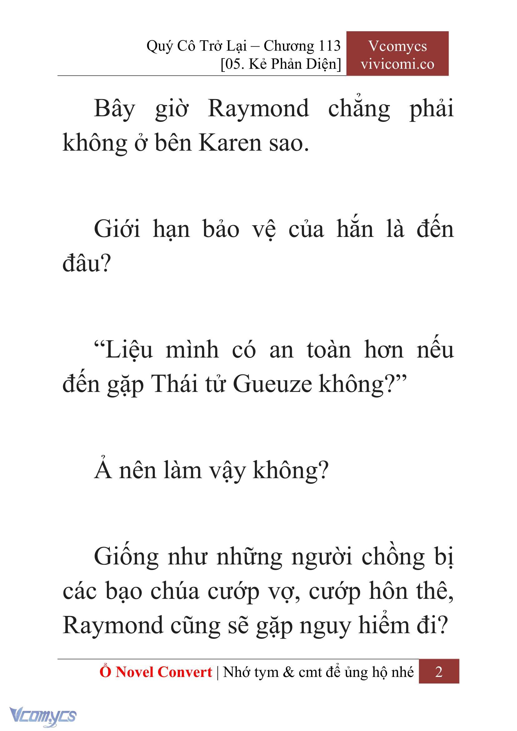 [Novel] Quý Cô Trở Lại Chap 113 - Trang 2