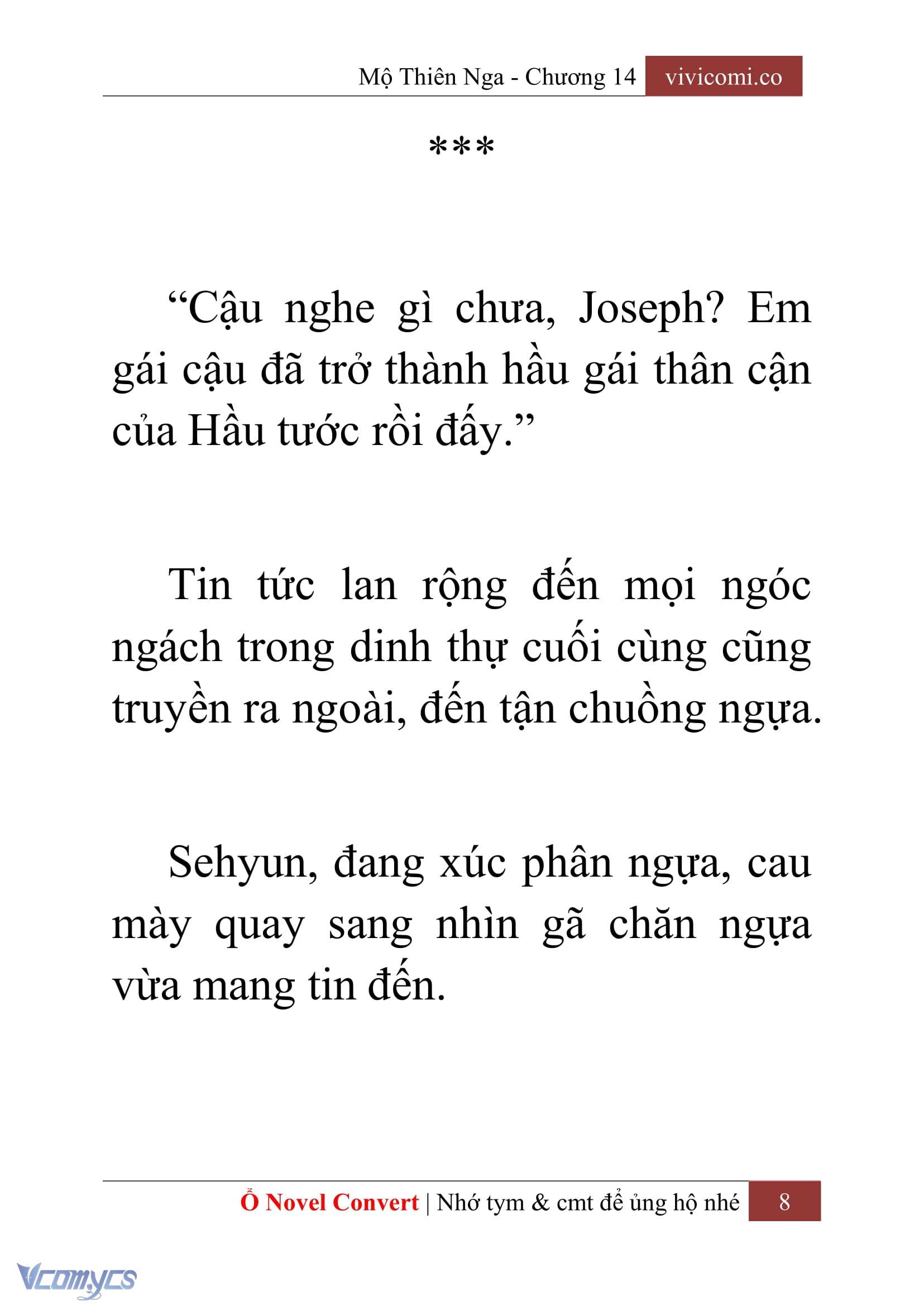 [Novel] Mộ Thiên Nga Chap 14 - Trang 2